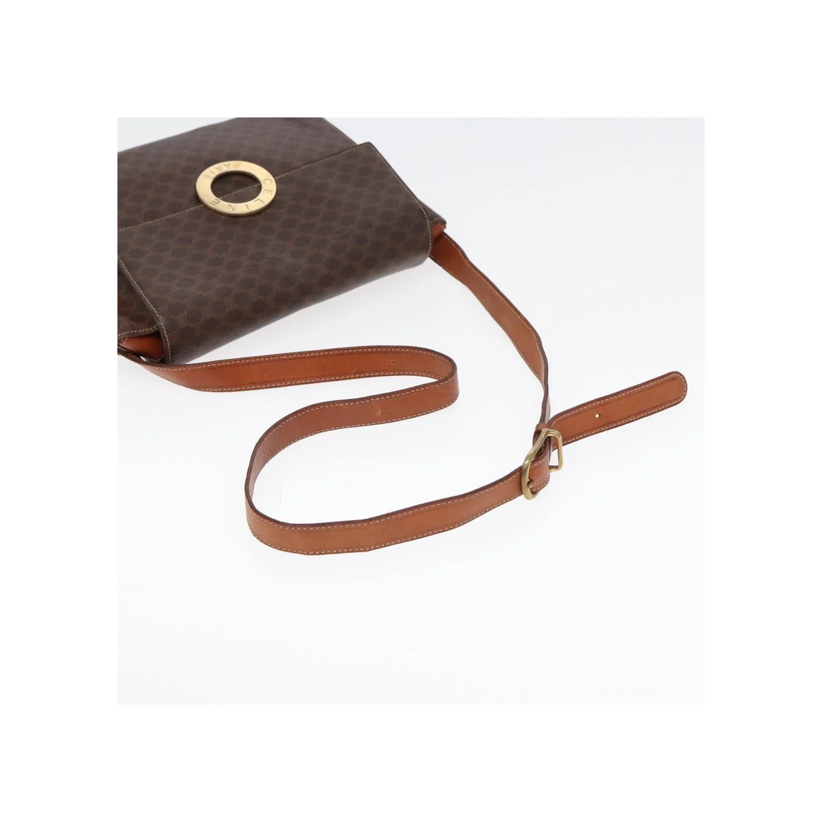 Sac À Bandoulière Celine Vintage Macadam Circle Logo - Brown - Image 7