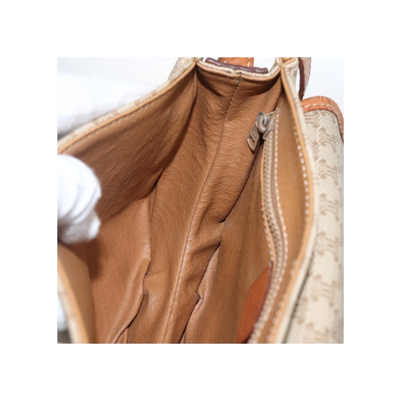 Sac À Bandoulière Celine Vintage Macadam Circle Logo - Beige - Image 19