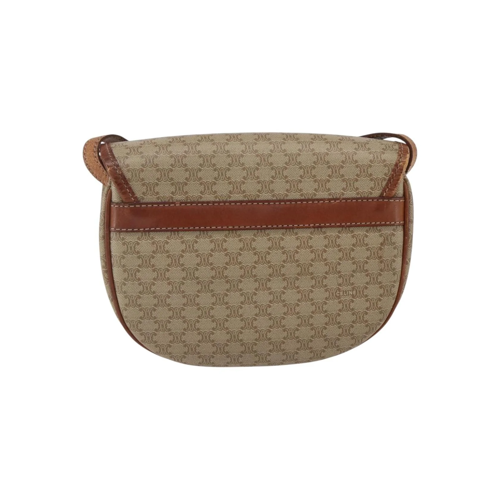 Sac À Bandoulière Celine Vintage Macadam Circle Logo - Beige - Image 2