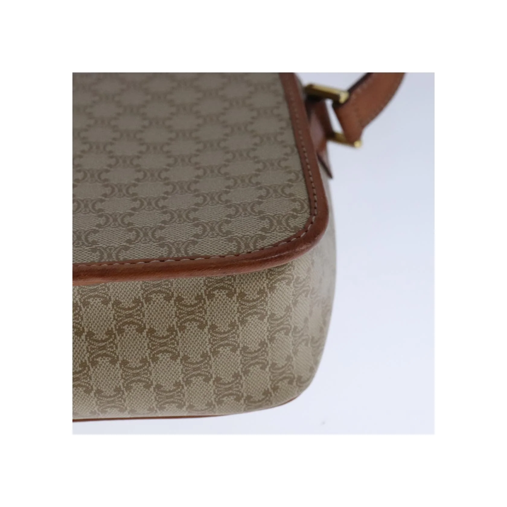 Sac À Bandoulière Celine Vintage Macadam Circle Logo - Beige - Image 11