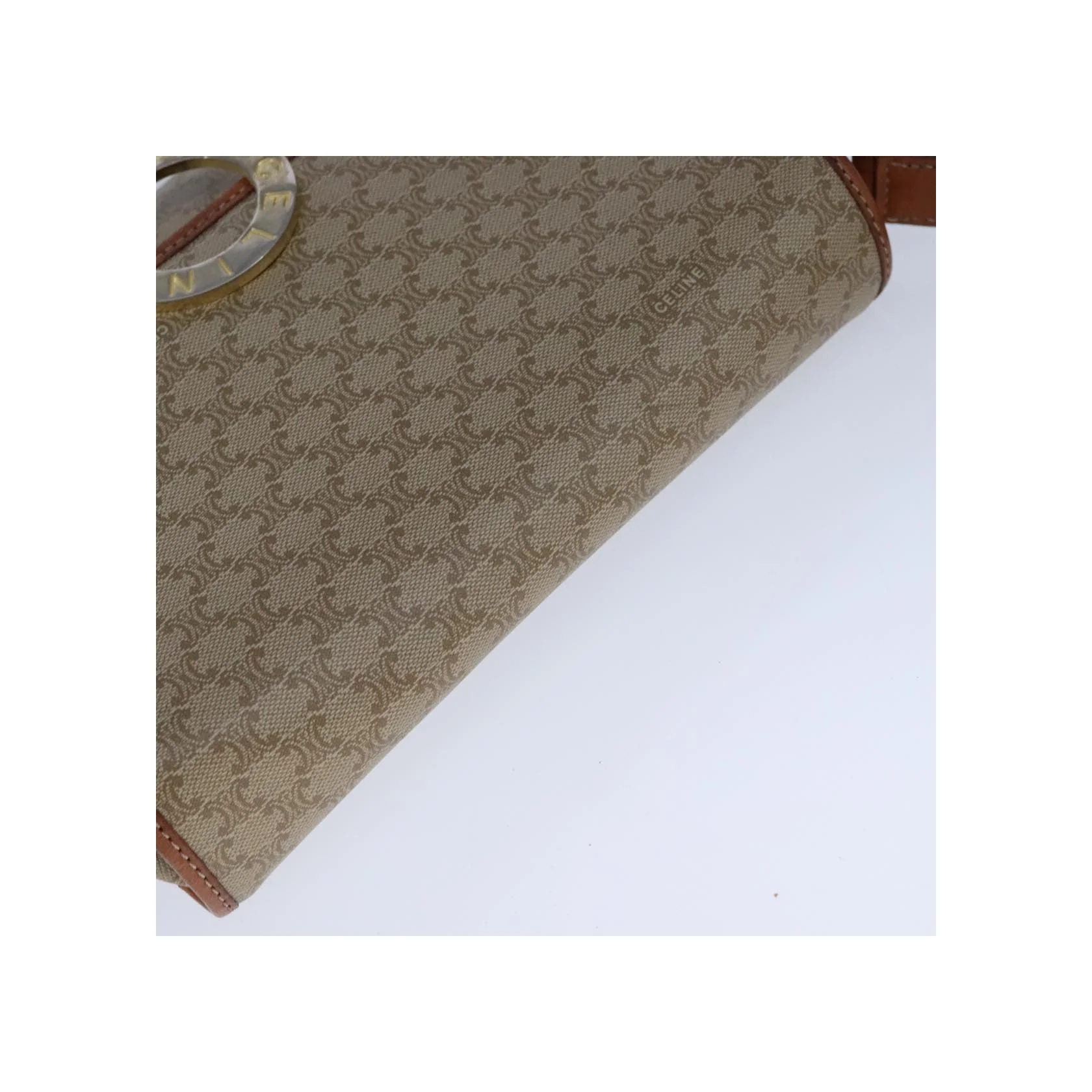 Sac À Bandoulière Celine Vintage Macadam Circle Logo - Beige - Image 15