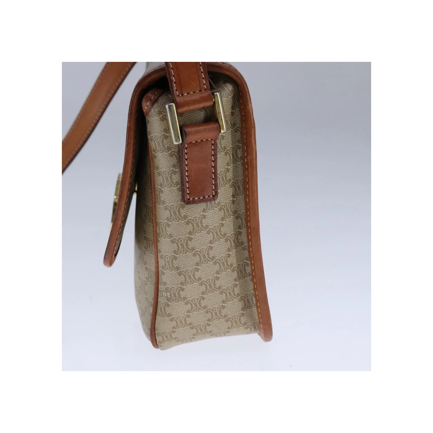 Sac À Bandoulière Celine Vintage Macadam Circle Logo - Beige - Image 4