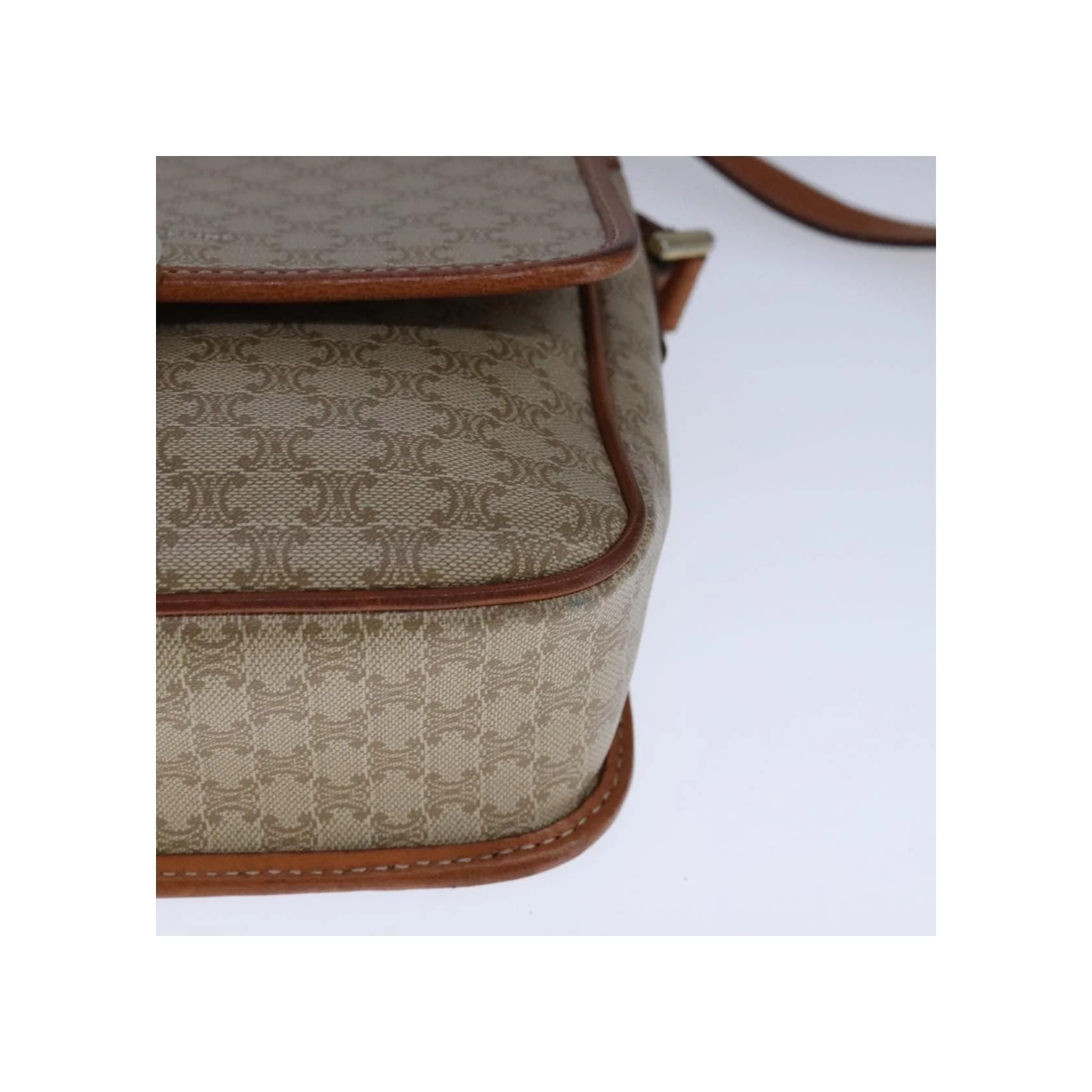 Sac À Bandoulière Celine Vintage Macadam Circle Logo - Beige - Image 9