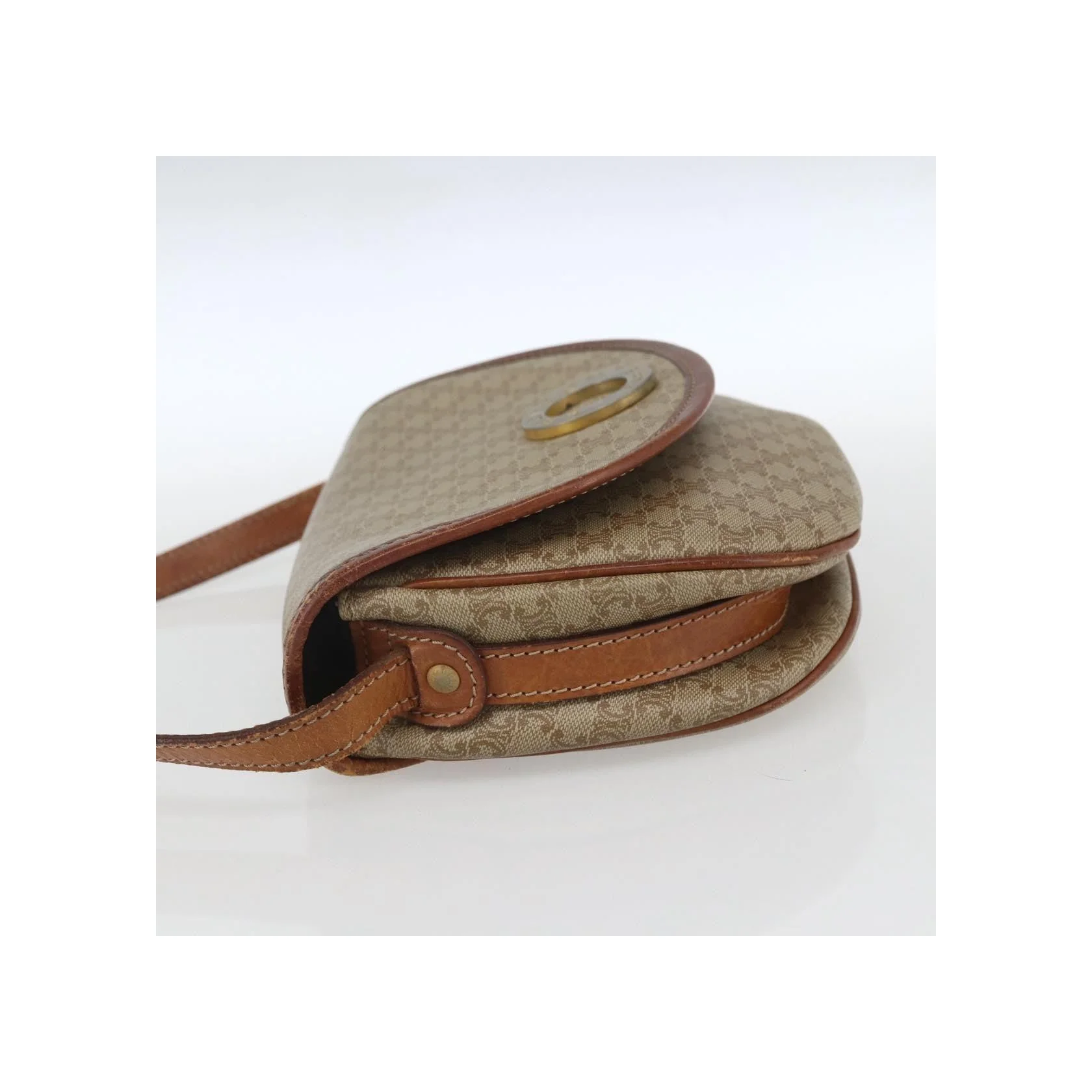 Sac À Bandoulière Celine Vintage Macadam Circle Logo - Beige - Image 3