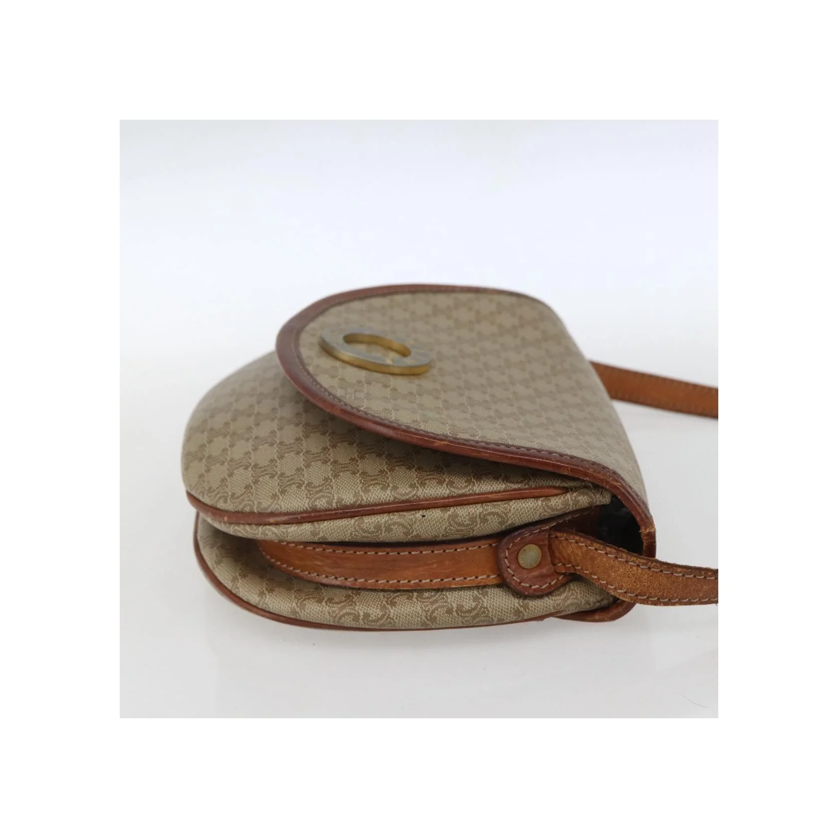 Sac À Bandoulière Celine Vintage Macadam Circle Logo - Beige - Image 4