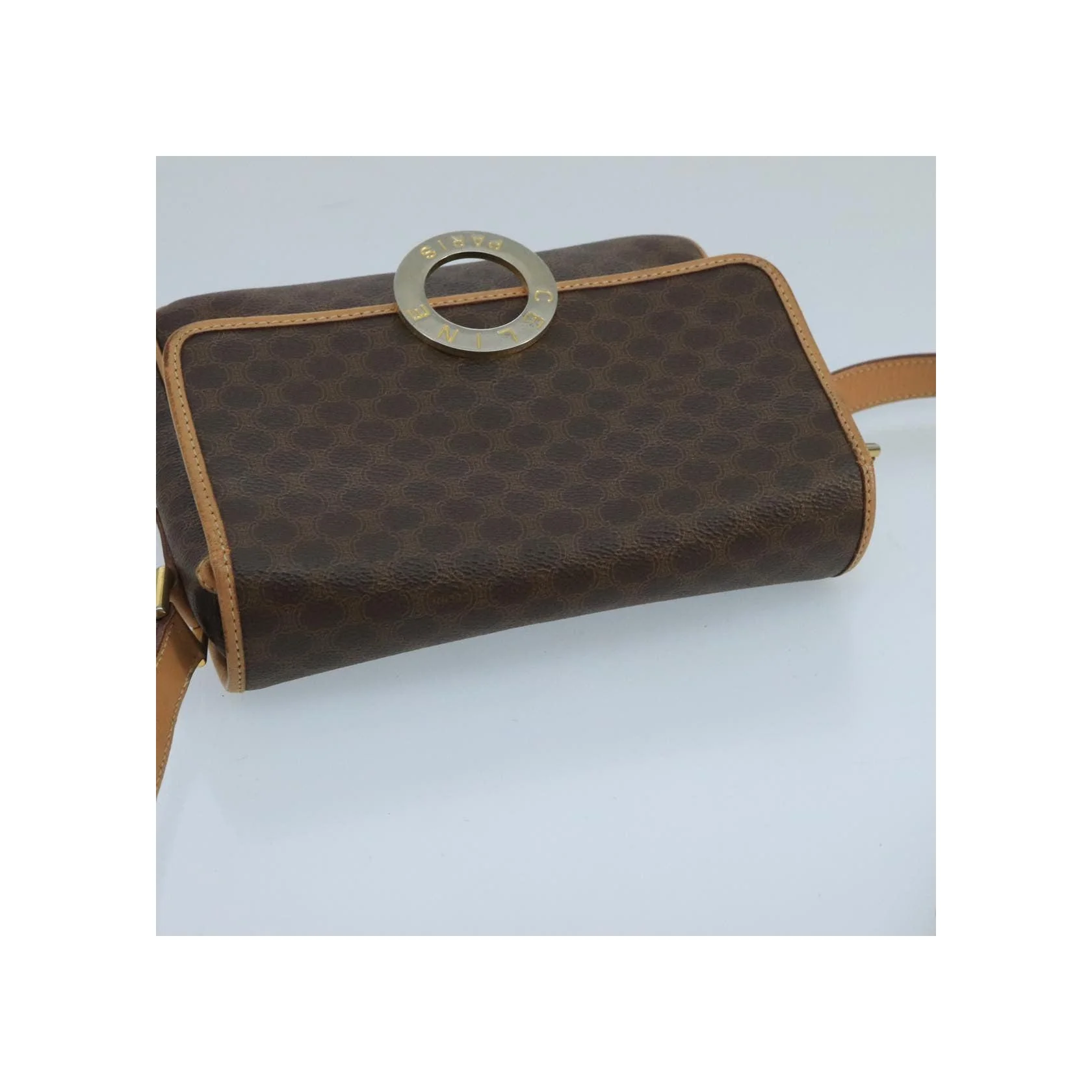 Sac À Bandoulière Celine Vintage Macadam Circle Logo - Brown - Image 16