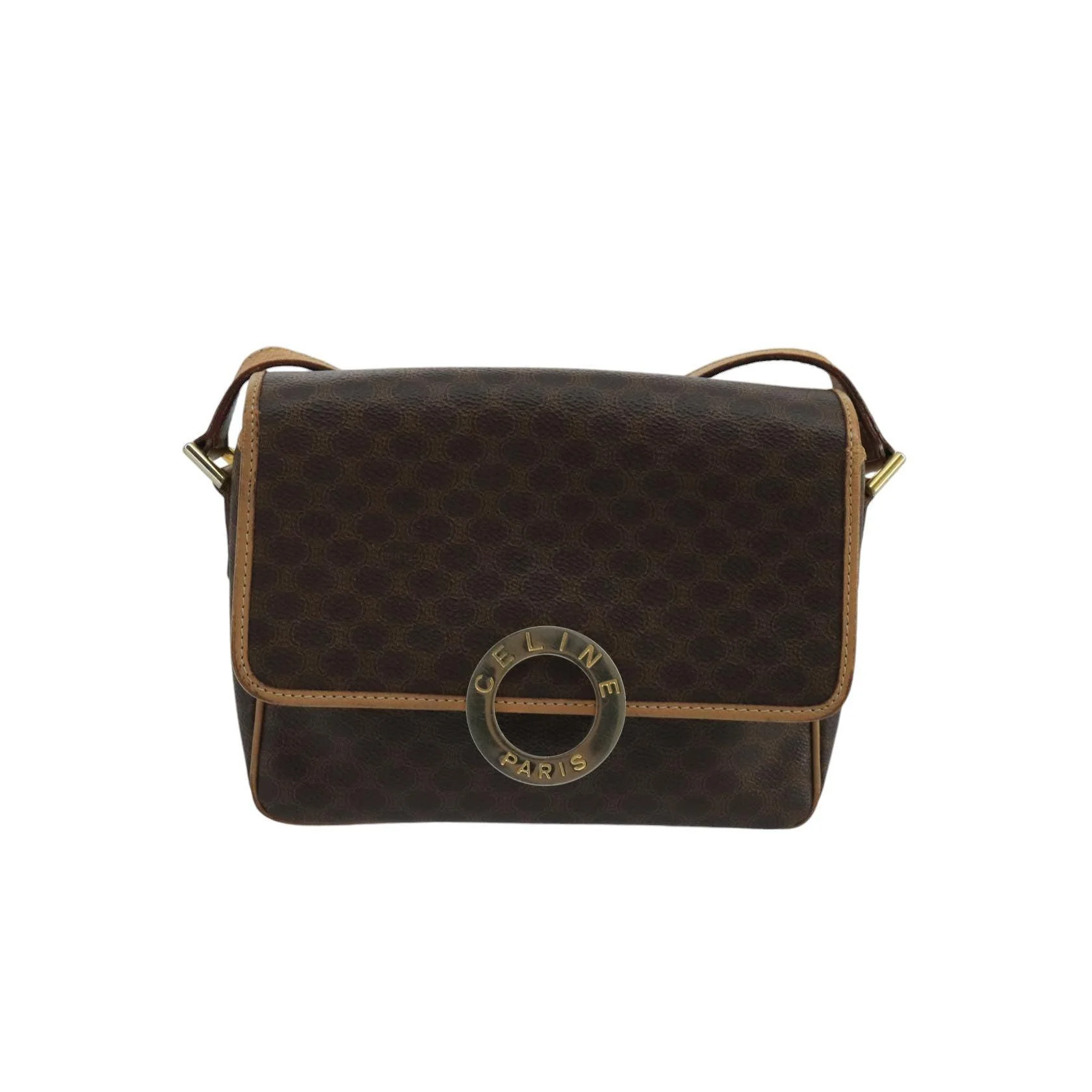 Sac À Bandoulière Celine Vintage Macadam Circle Logo - Brown - Image 18