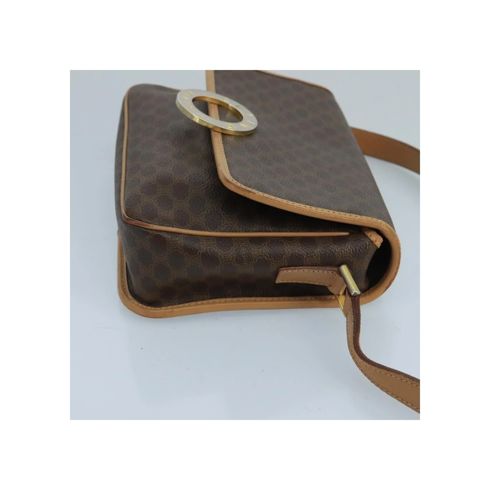 Sac À Bandoulière Celine Vintage Macadam Circle Logo - Brown - Image 4