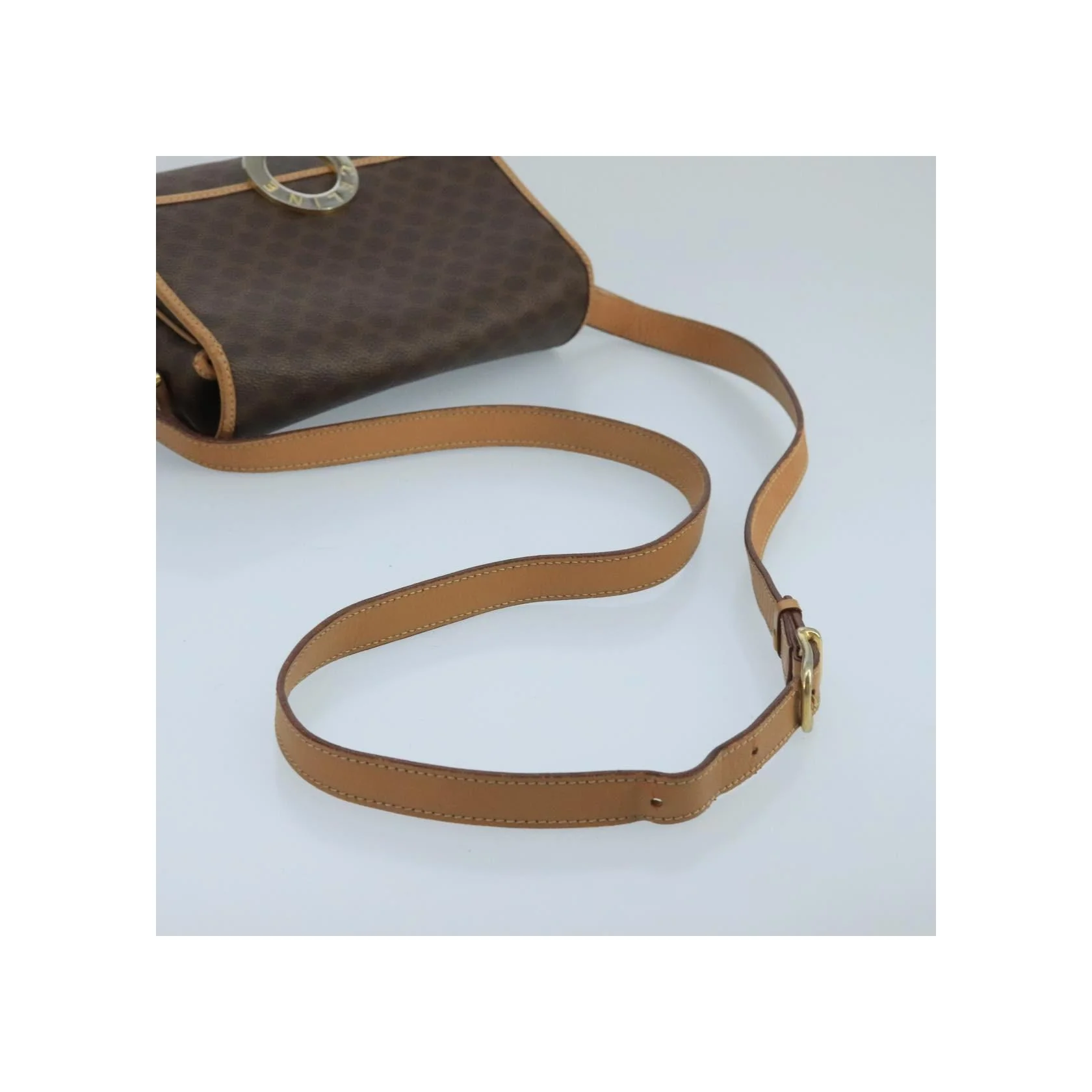 Sac À Bandoulière Celine Vintage Macadam Circle Logo - Brown - Image 7