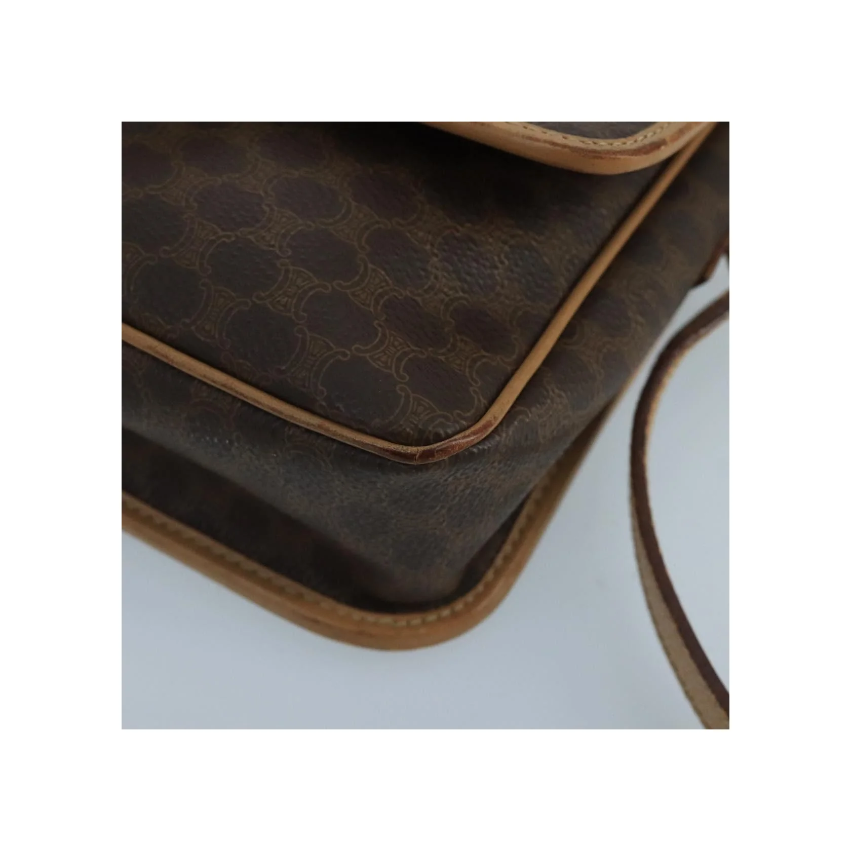 Sac À Bandoulière Celine Vintage Macadam Circle Logo - Brown - Image 8