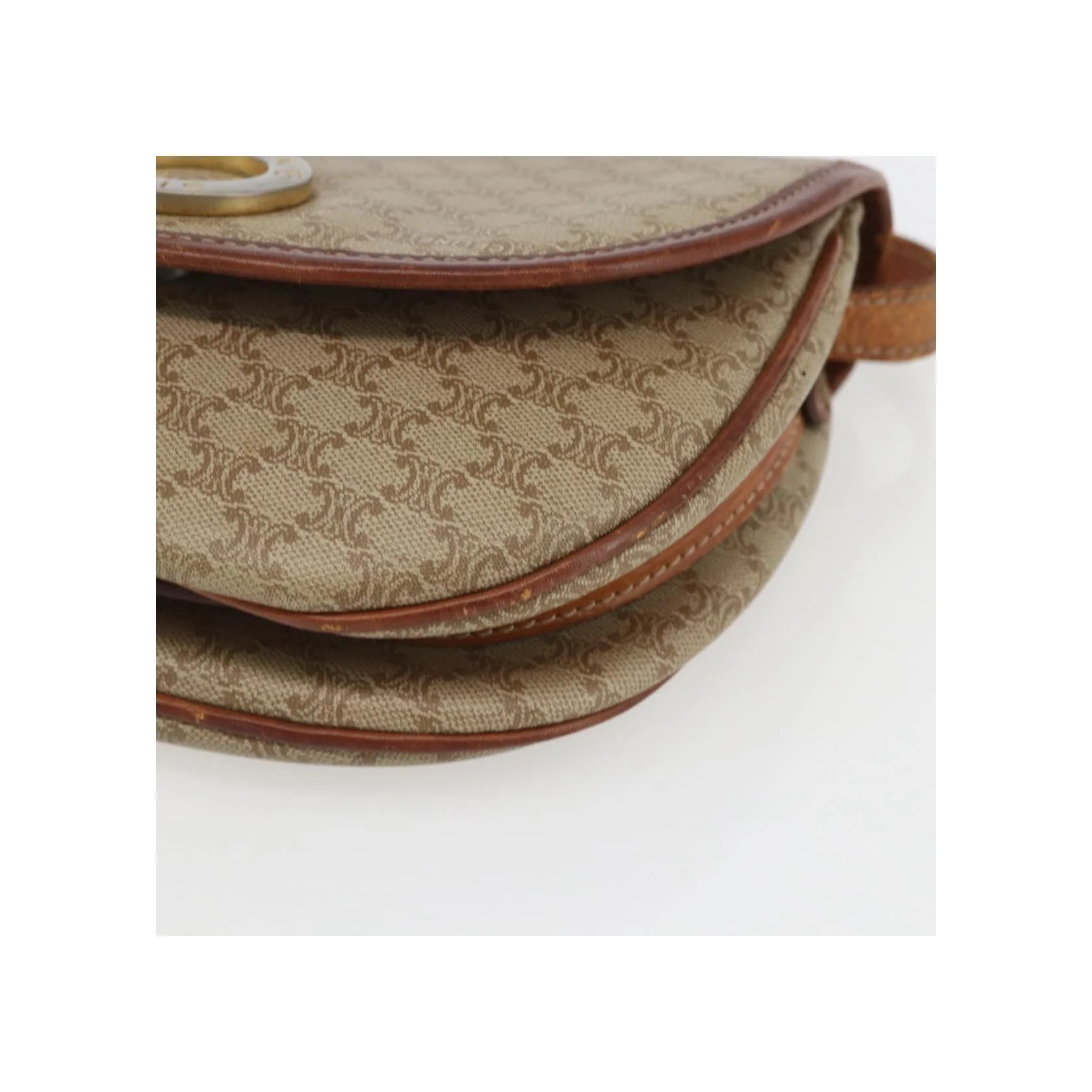 Sac À Bandoulière Celine Vintage Macadam Circle Logo - Beige - Image 9