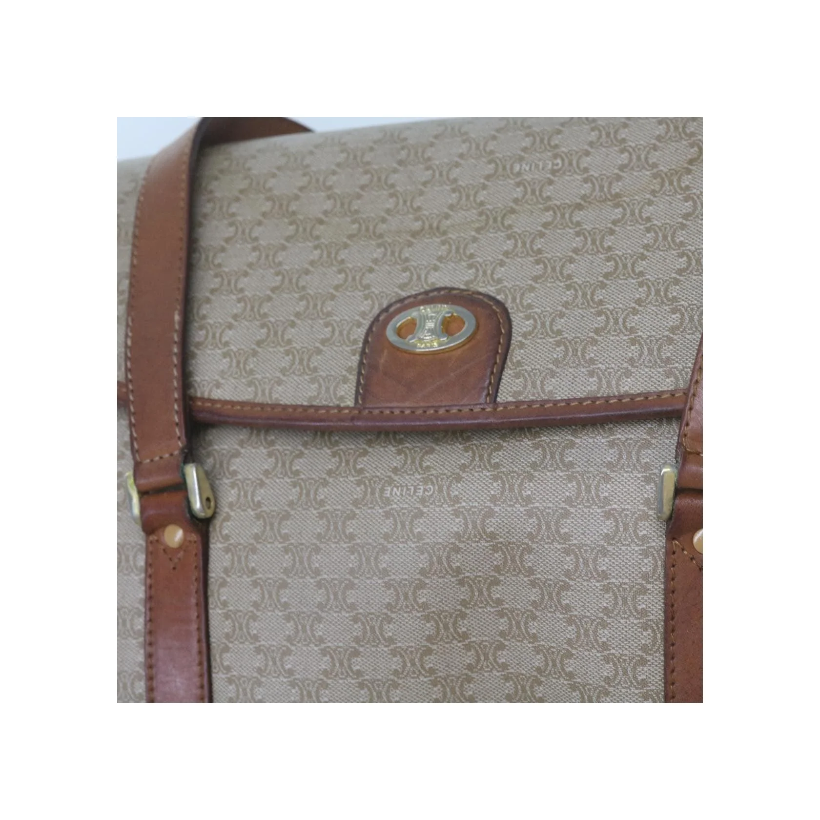 Sac À Main Celine Vintage Macadam - Beige - Image 19