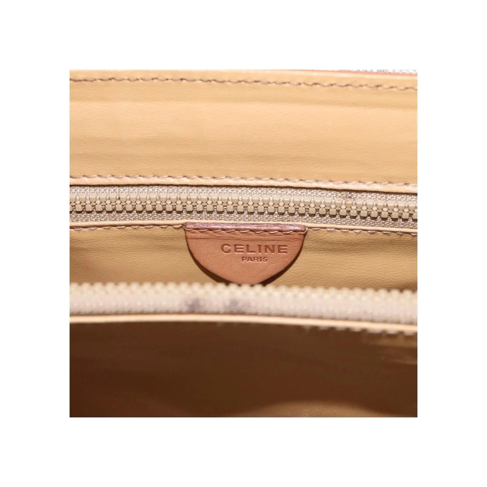 Sac À Main Celine Vintage Macadam - Beige - Image 6