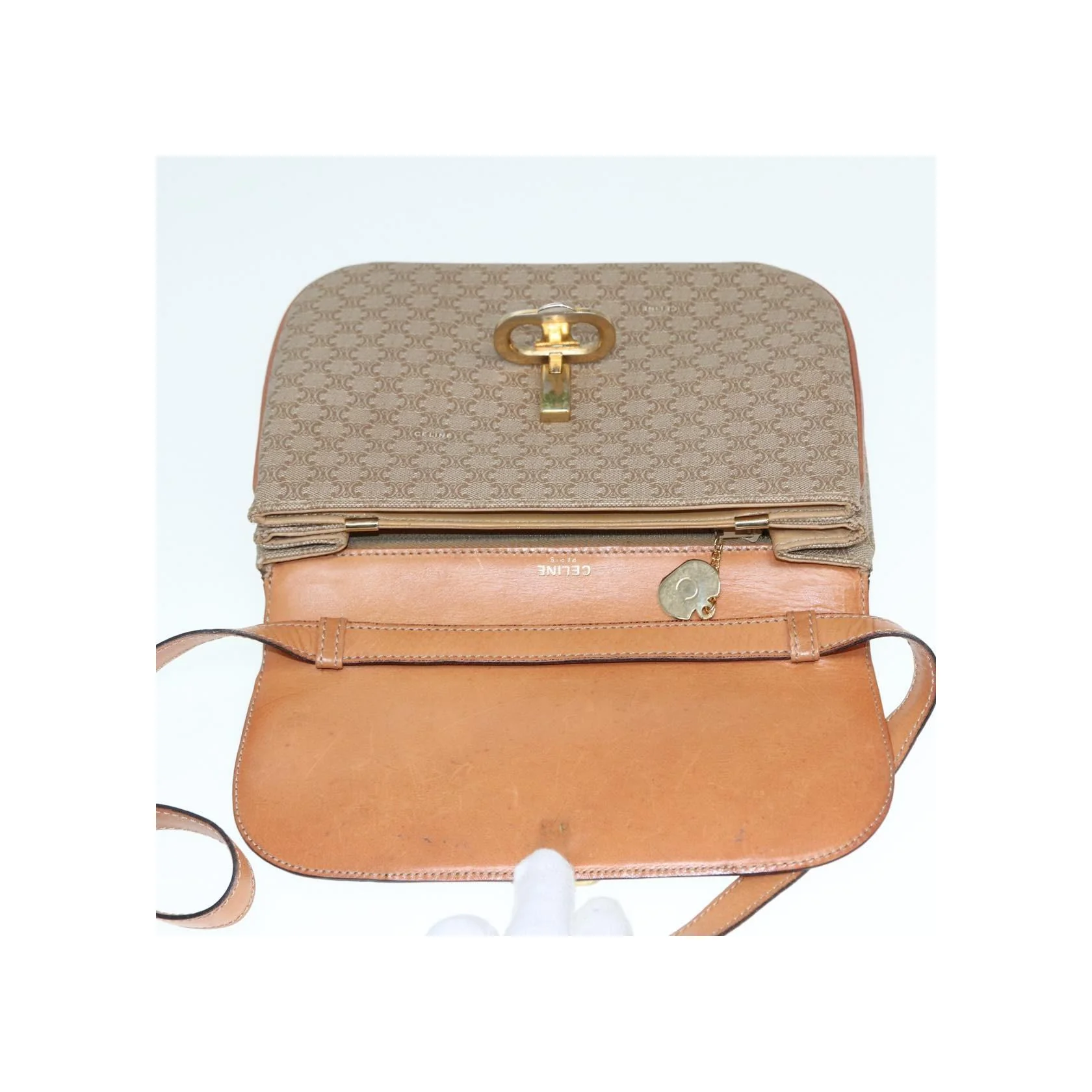 Sac À Bandoulière Celine Vintage Macadam - Beige - Image 17