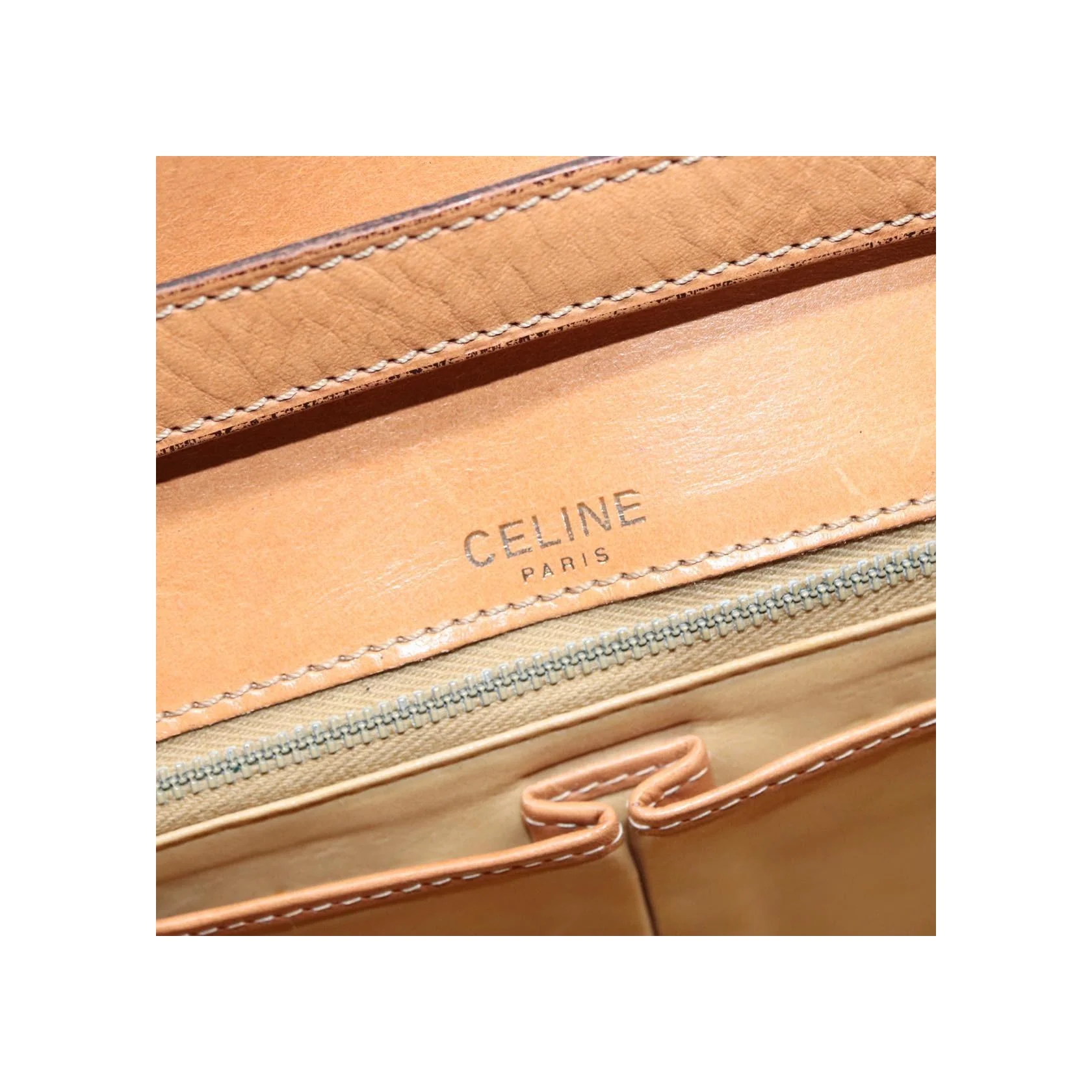 Sac À Bandoulière Celine Vintage Macadam - Beige - Image 6