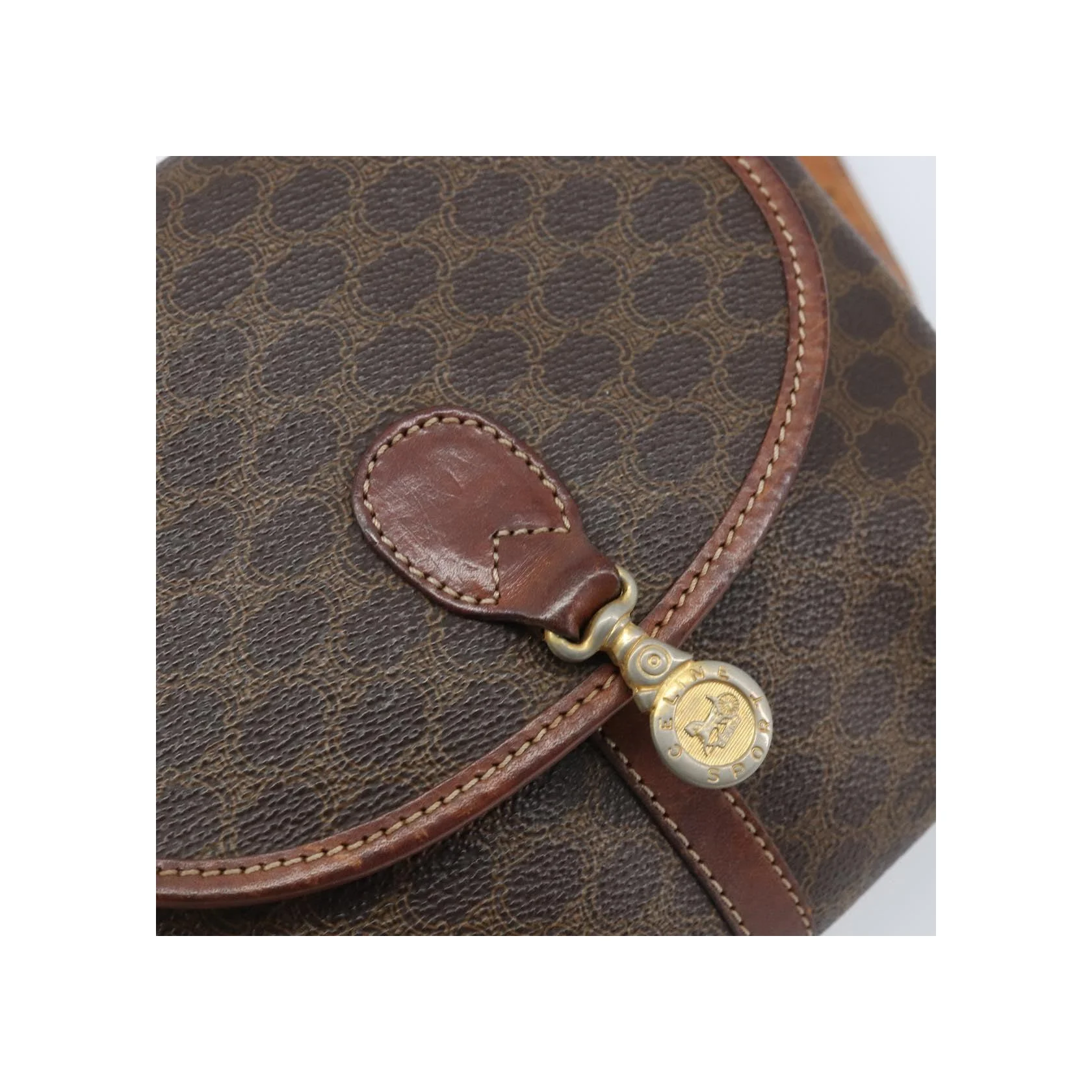 Sac À Bandoulière Celine Vintage Macadam - Brown - Image 13