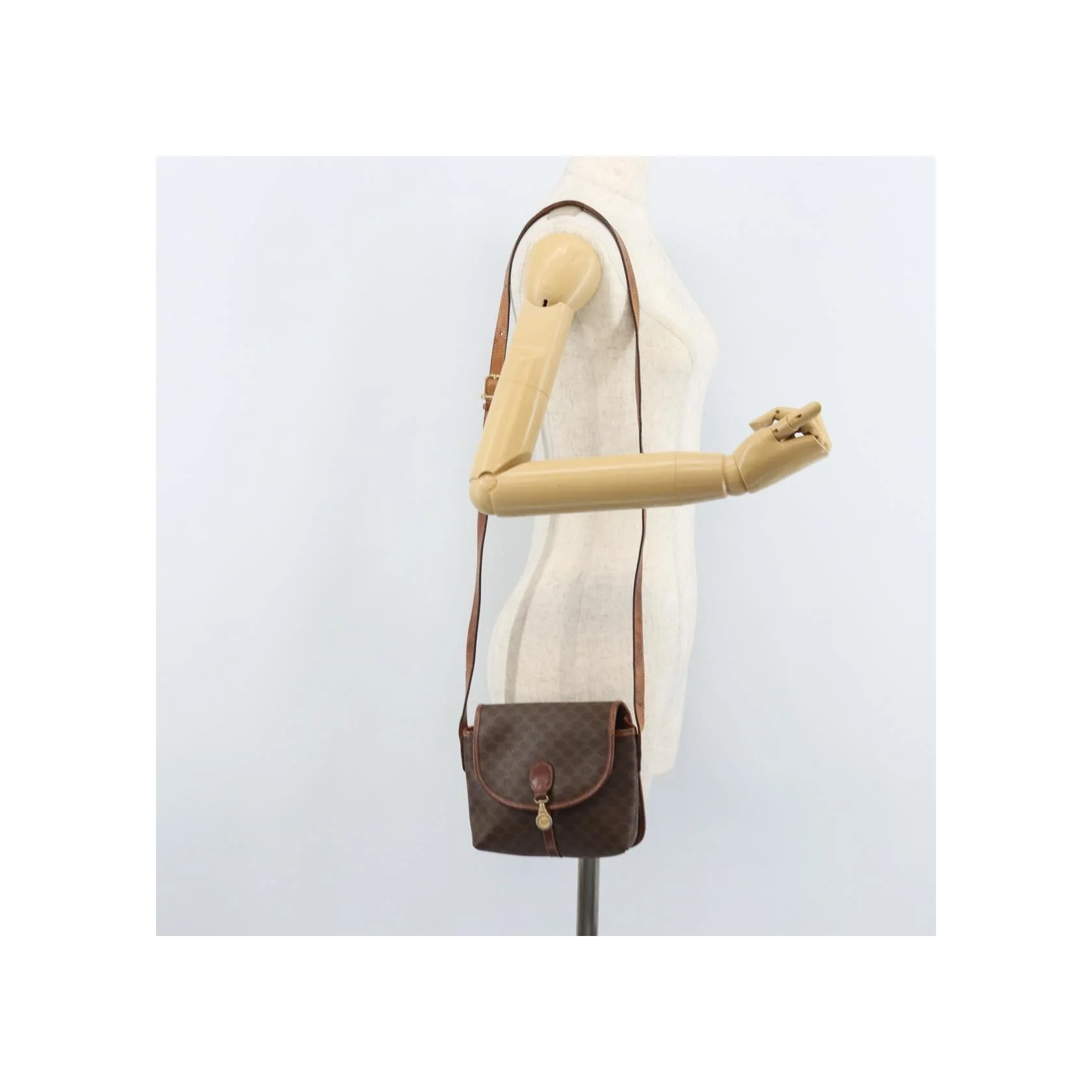 Sac À Bandoulière Celine Vintage Macadam - Brown - Image 14