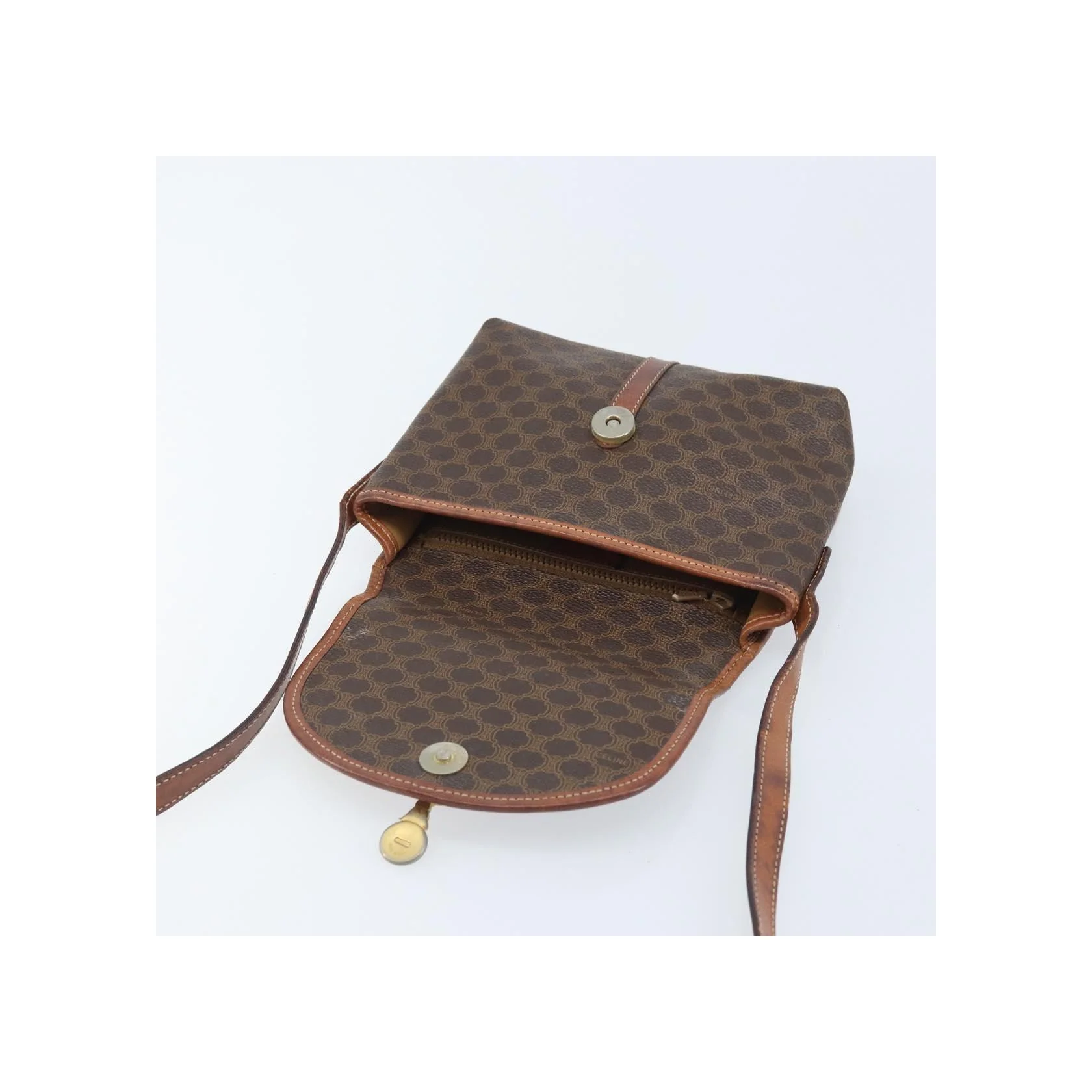 Sac À Bandoulière Celine Vintage Macadam - Brown - Image 18