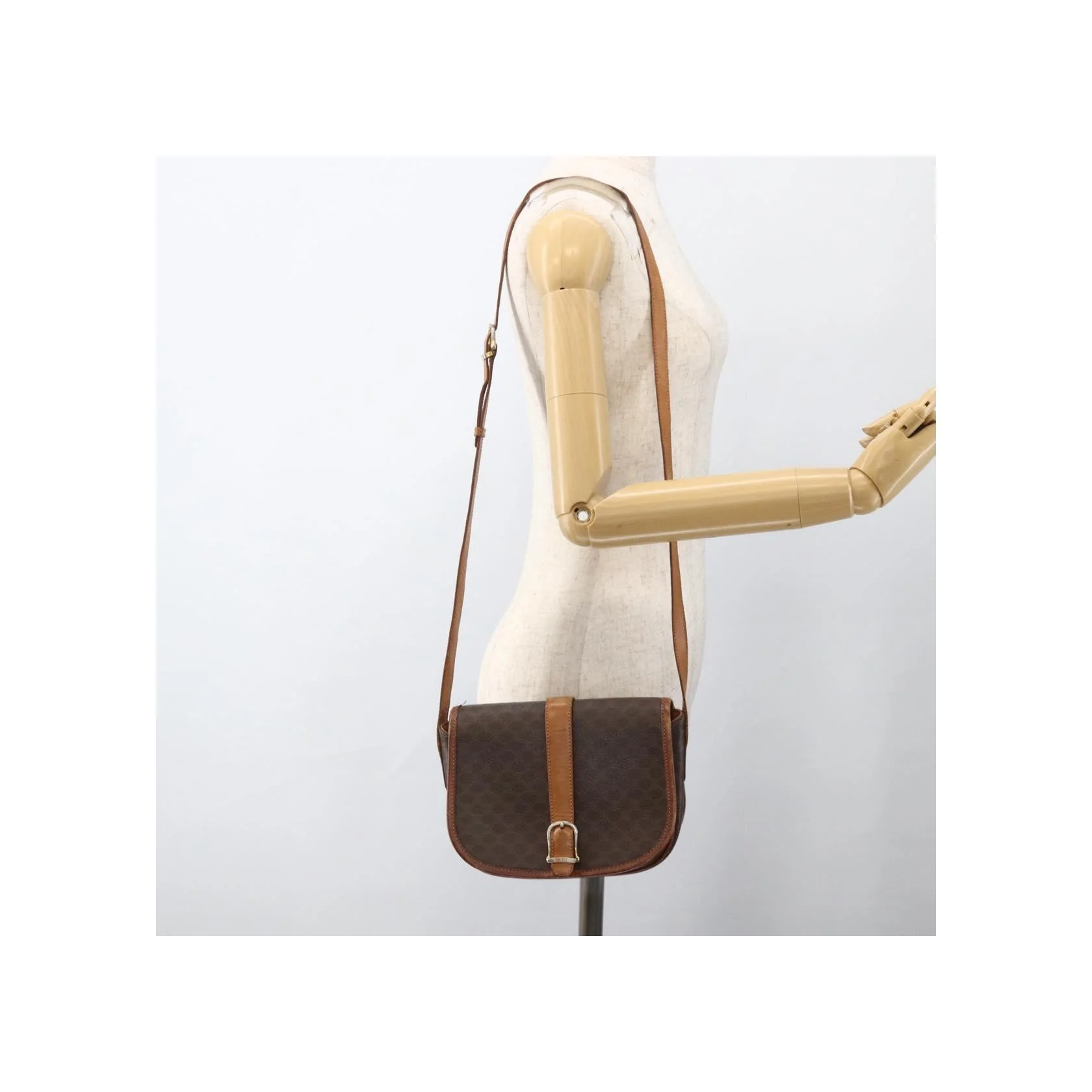 Sac À Bandoulière Celine Vintage Macadam - Brown - Image 13