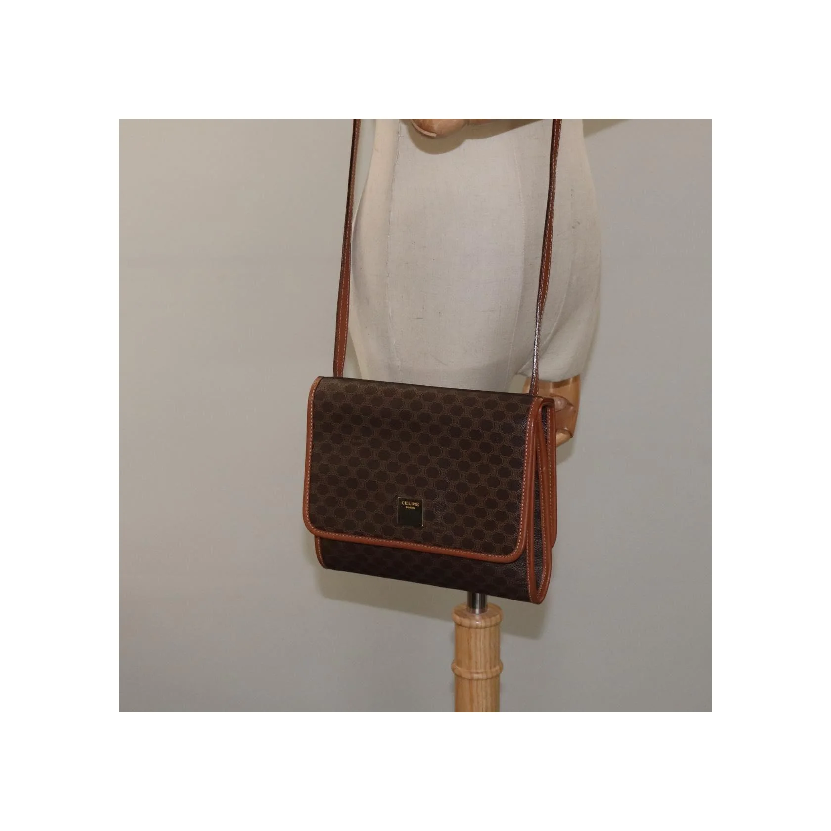 Sac À Bandoulière Celine Vintage Macadam - Brown - Image 14