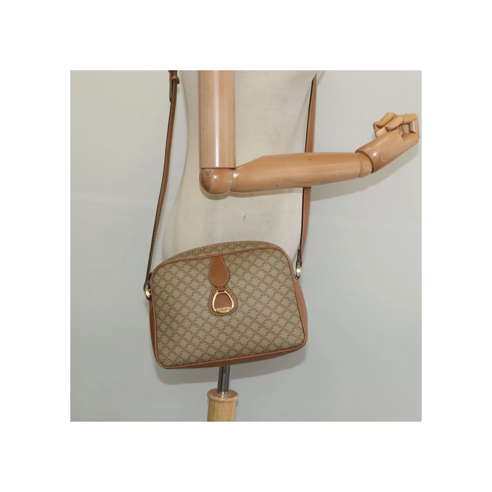 Sac À Bandoulière Celine Vintage Macadam - Beige - Image 14