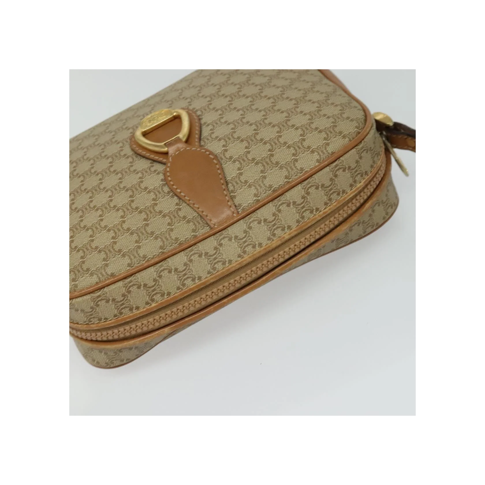 Sac À Bandoulière Celine Vintage Macadam - Beige - Image 16
