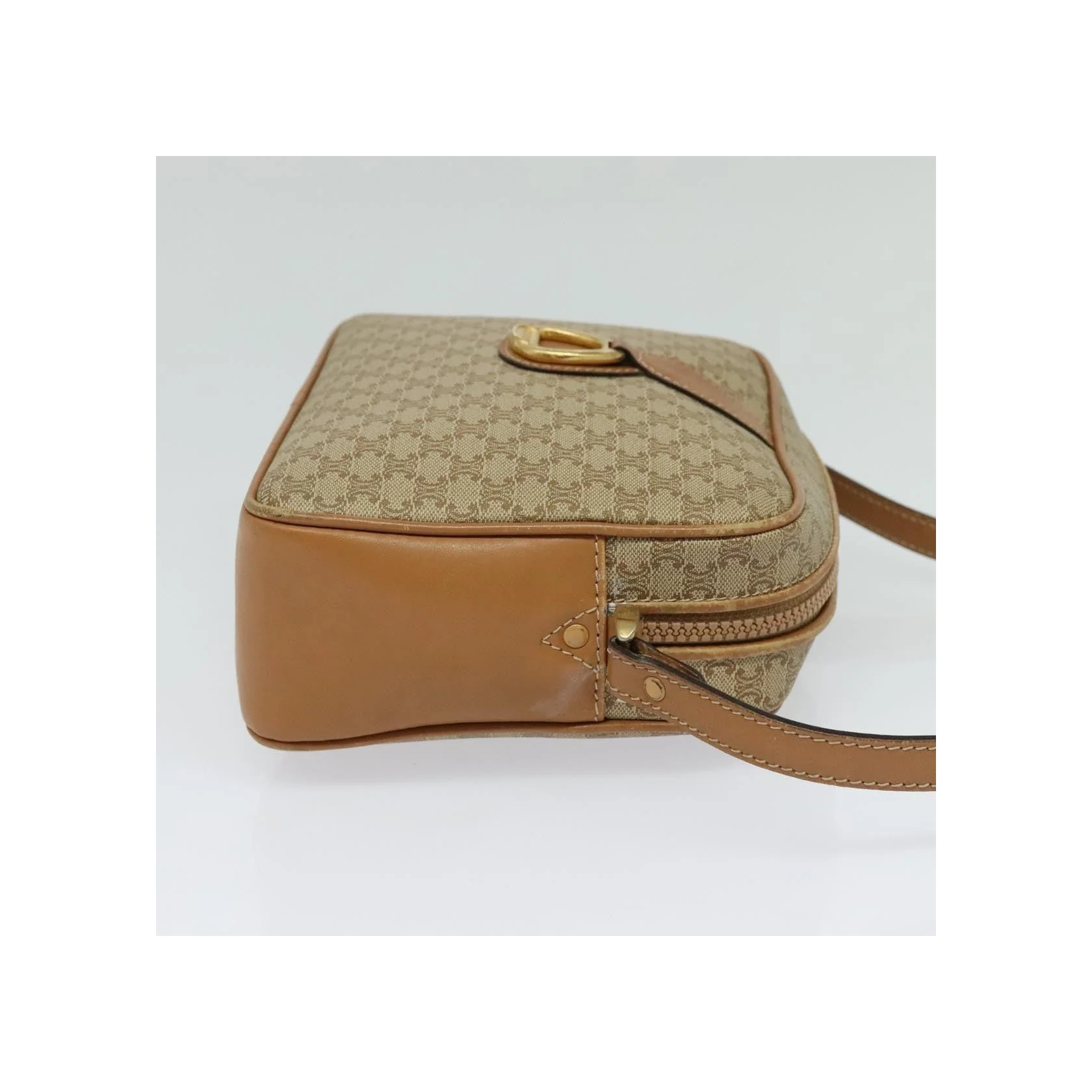 Sac À Bandoulière Celine Vintage Macadam - Beige - Image 4