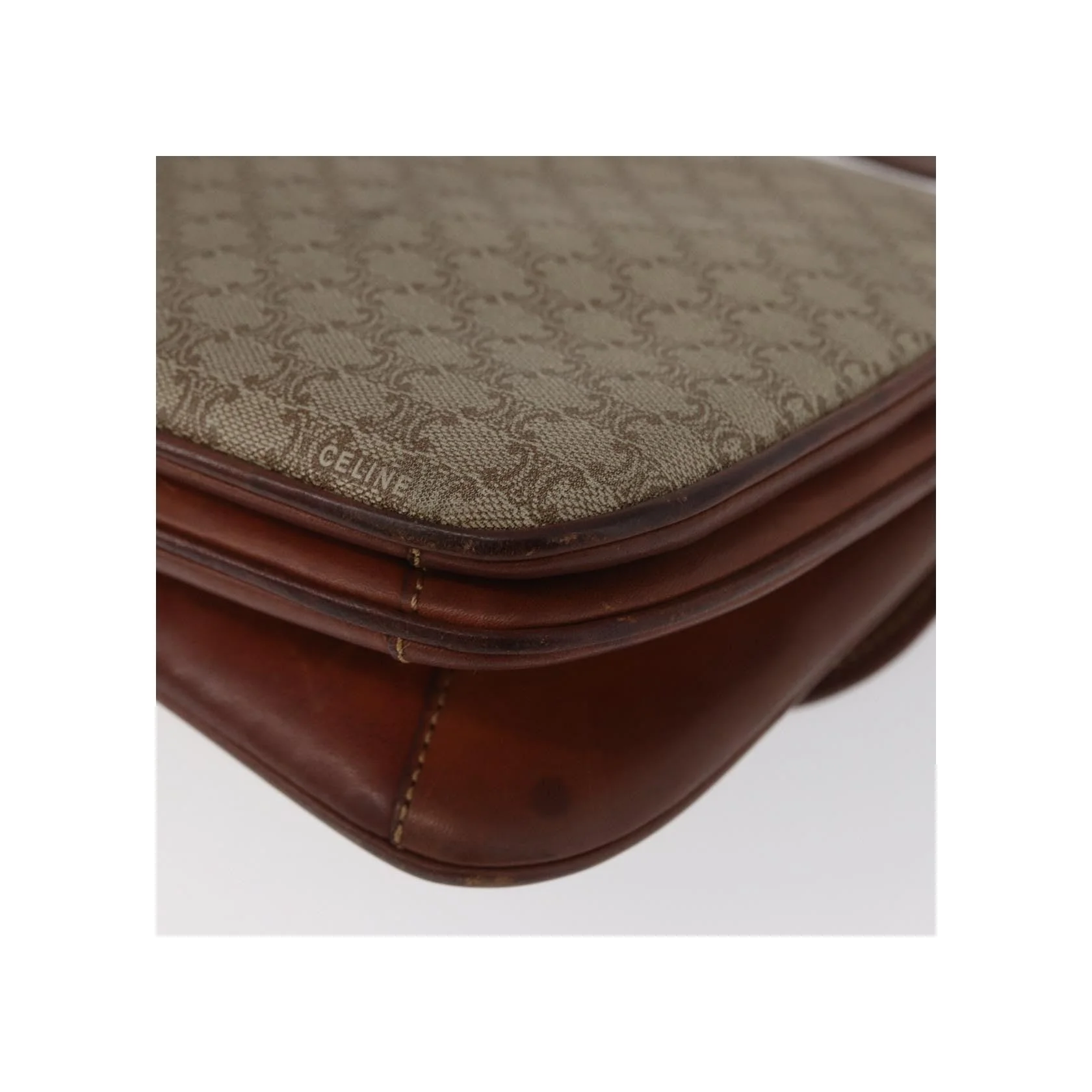 Sac À Bandoulière Celine Vintage Macadam - Beige - Image 11