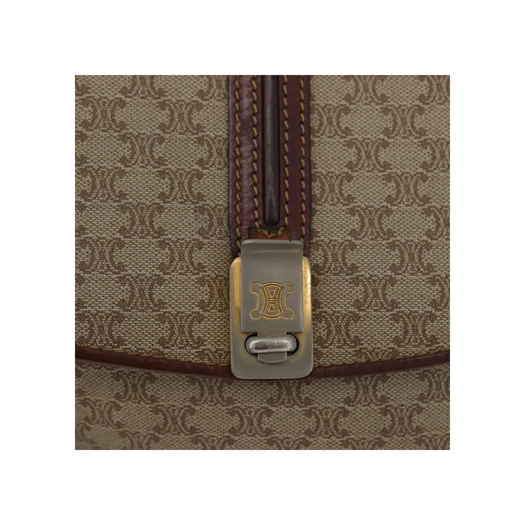 Sac À Bandoulière Celine Vintage Macadam - Beige - Image 12