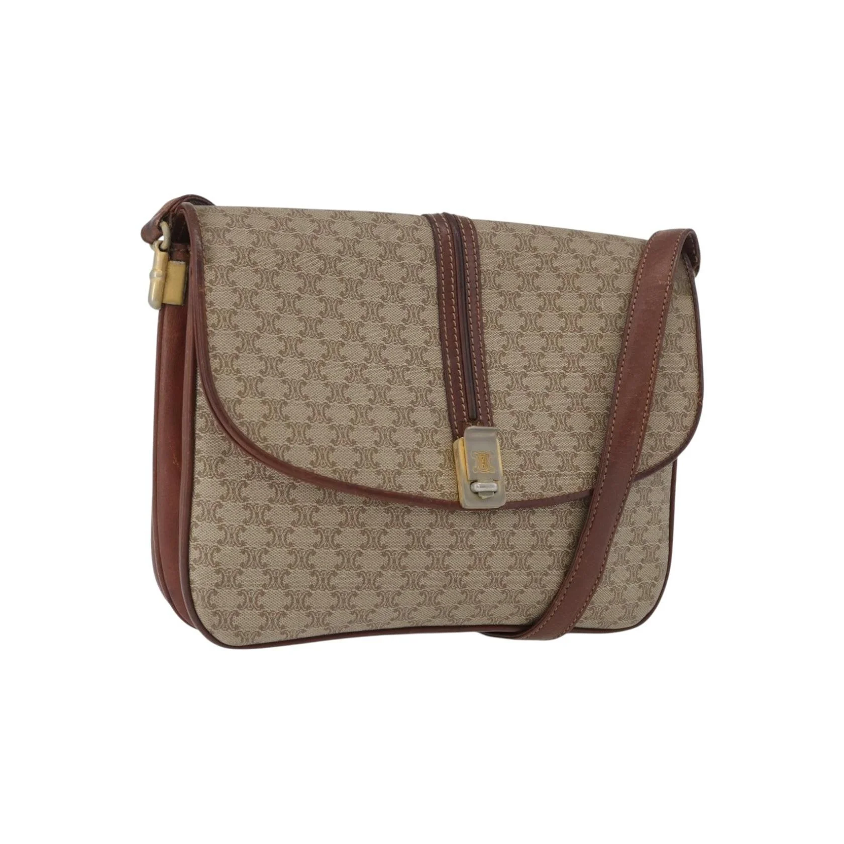 Sac À Bandoulière Celine Vintage Macadam - Beige - Image 14