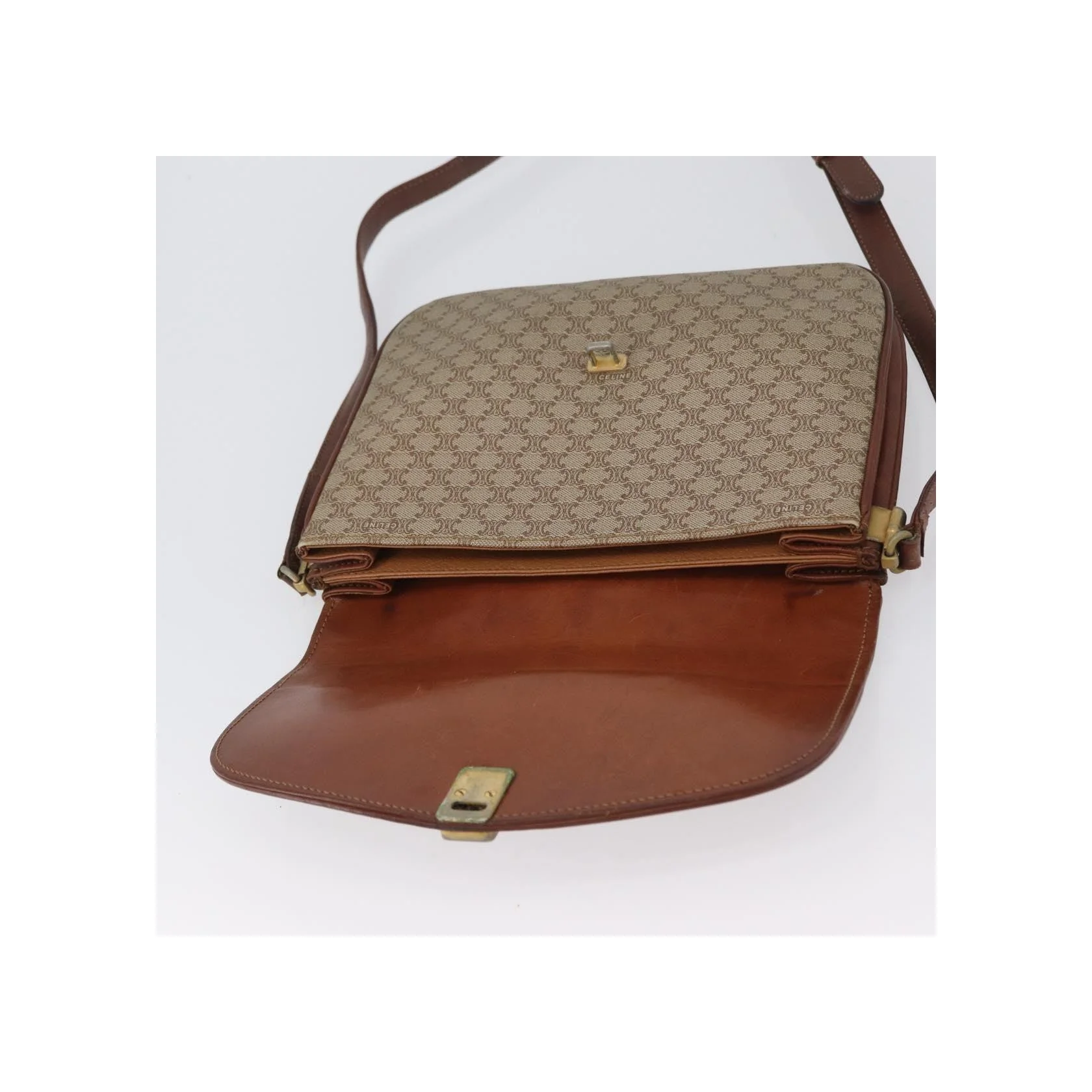 Sac À Bandoulière Celine Vintage Macadam - Beige - Image 17