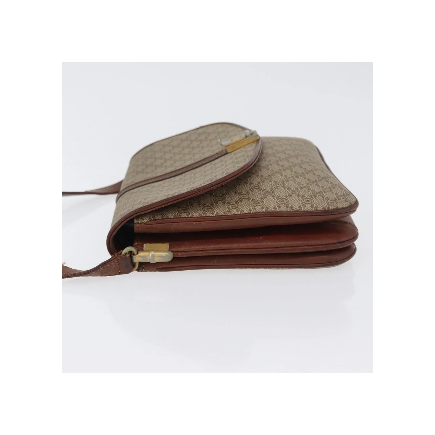 Sac À Bandoulière Celine Vintage Macadam - Beige - Image 4