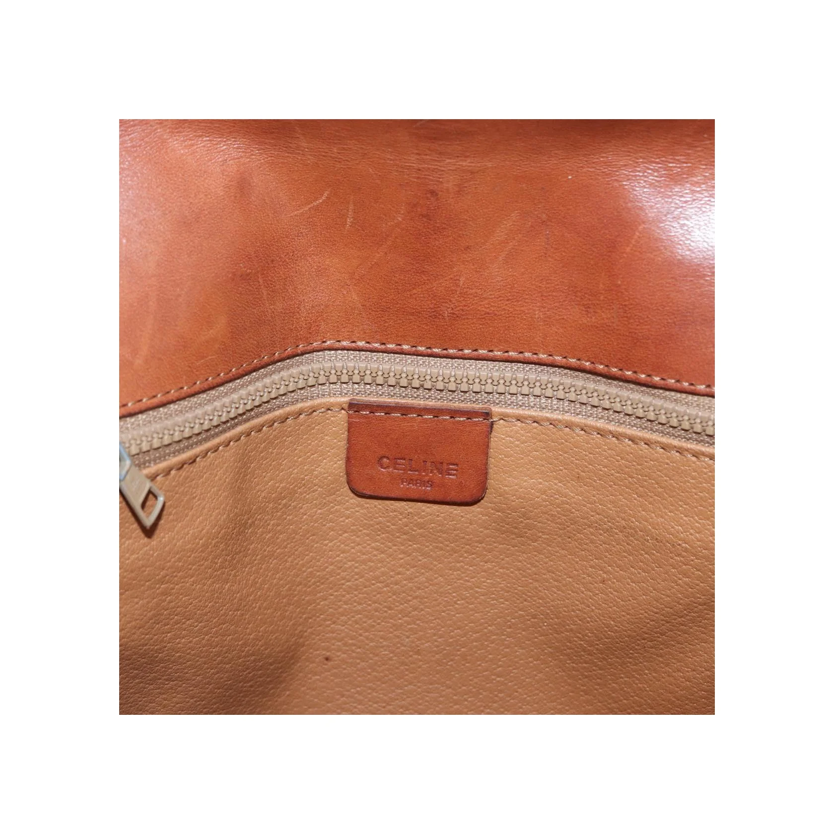 Sac À Bandoulière Celine Vintage Macadam - Beige - Image 6