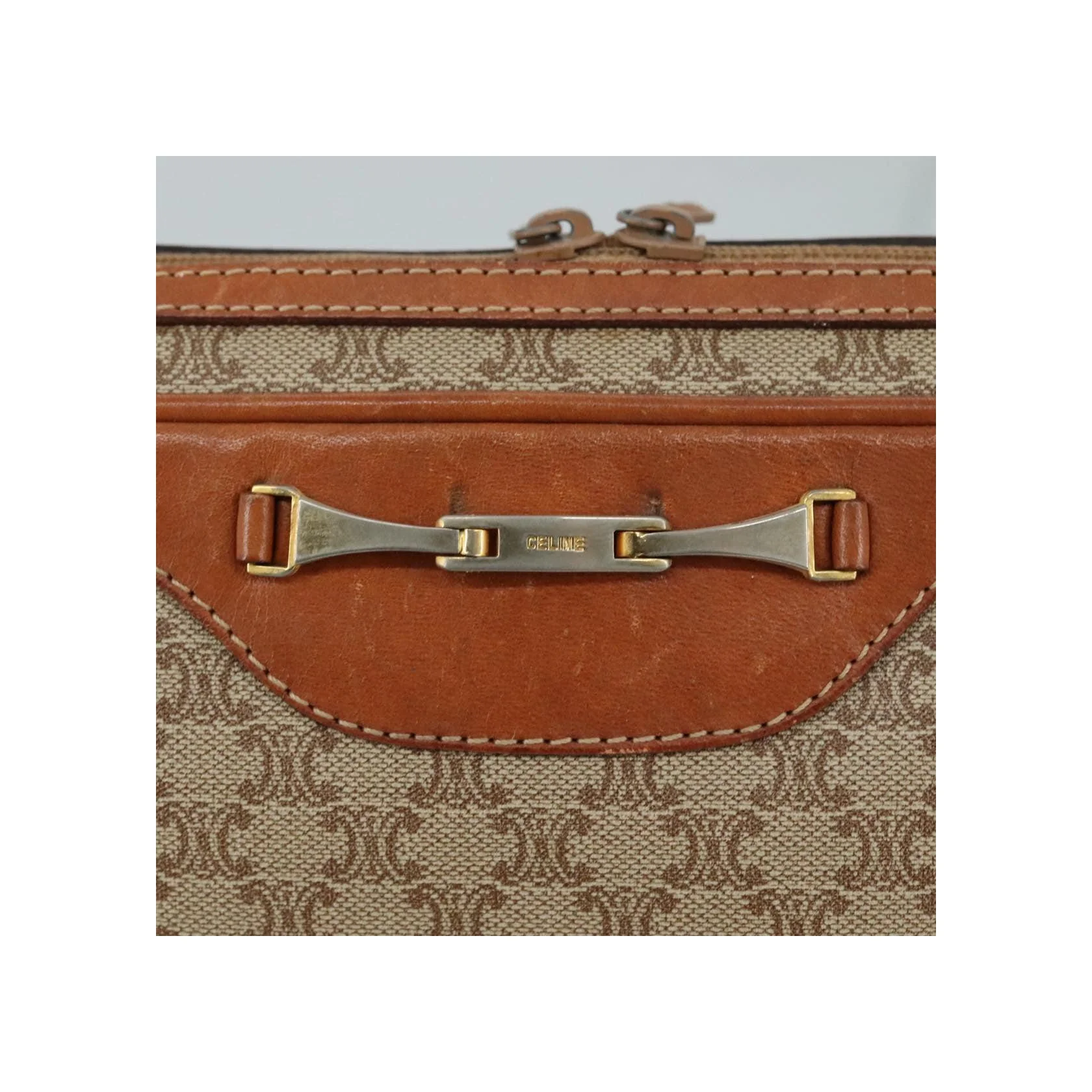Sac À Bandoulière Celine Vintage Macadam - Beige - Image 12