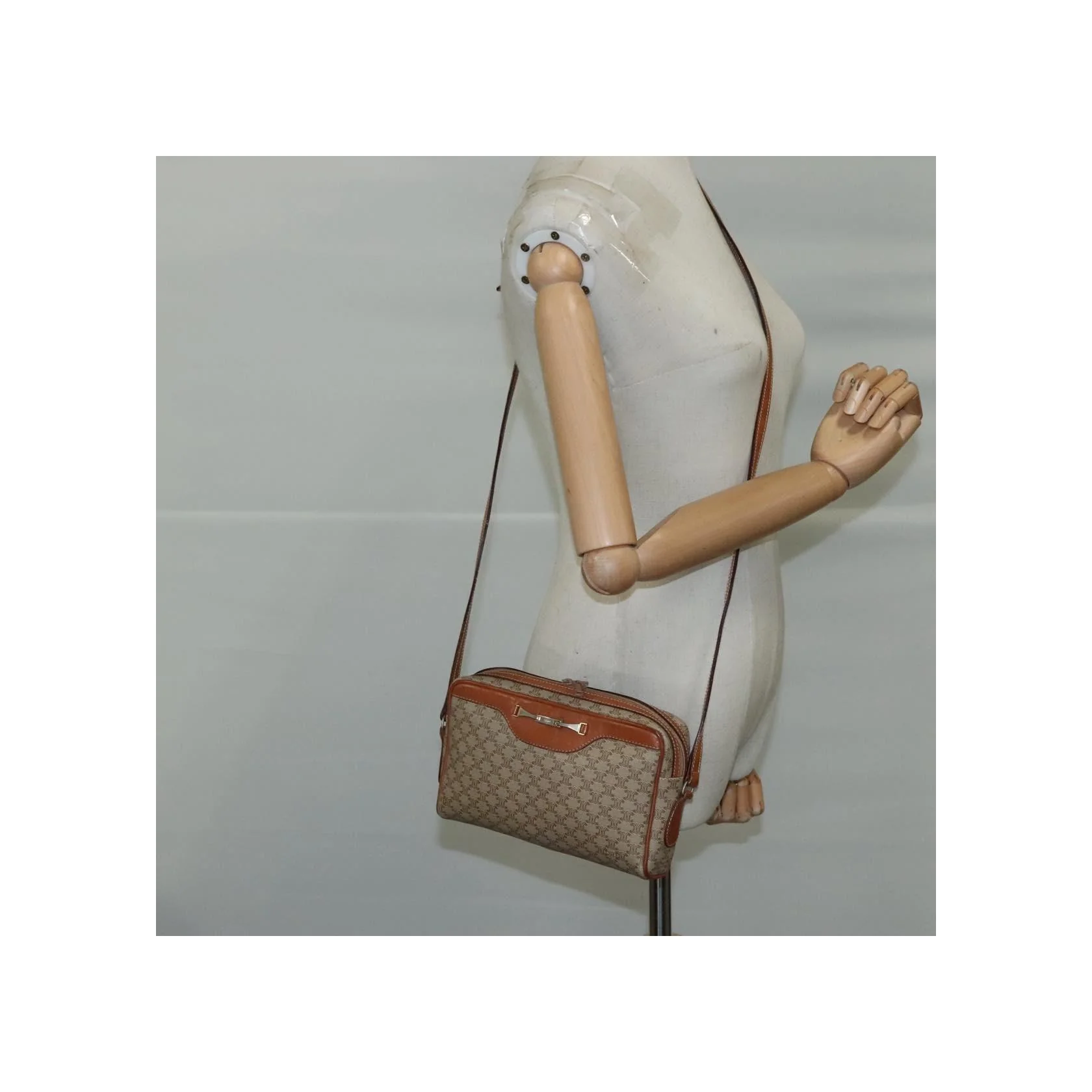 Sac À Bandoulière Celine Vintage Macadam - Beige - Image 14