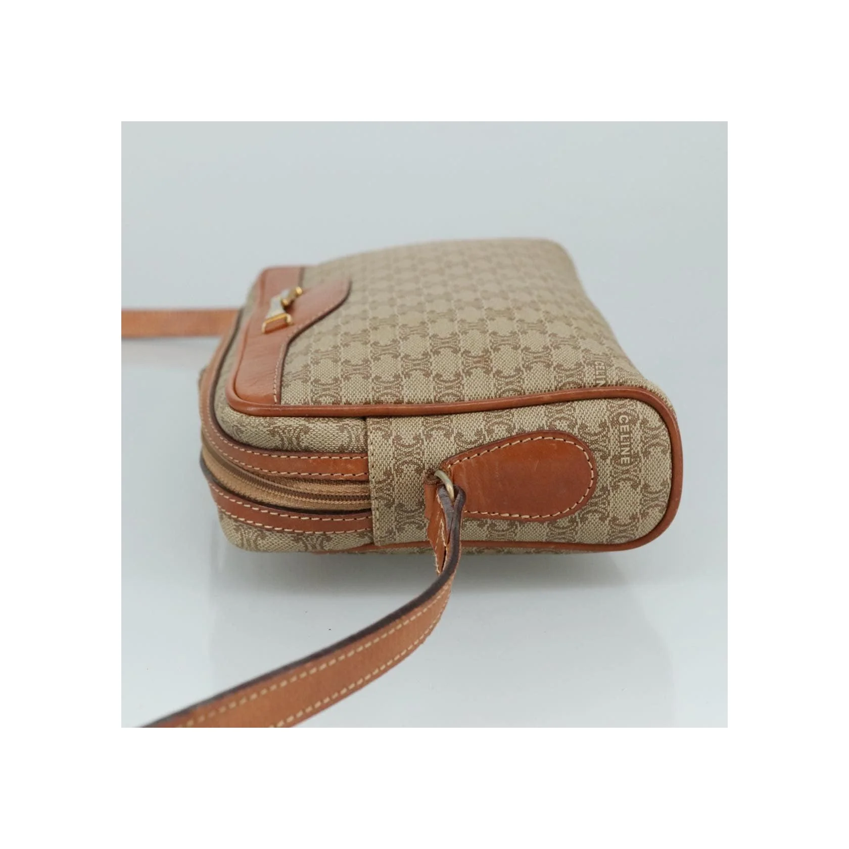 Sac À Bandoulière Celine Vintage Macadam - Beige - Image 4