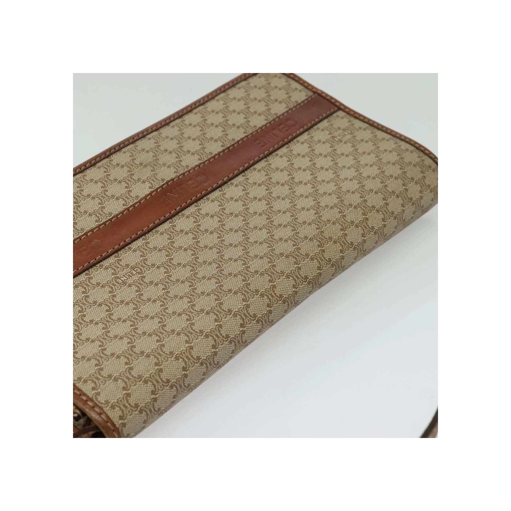 Sac À Bandoulière Celine Vintage Macadam - Beige - Image 15