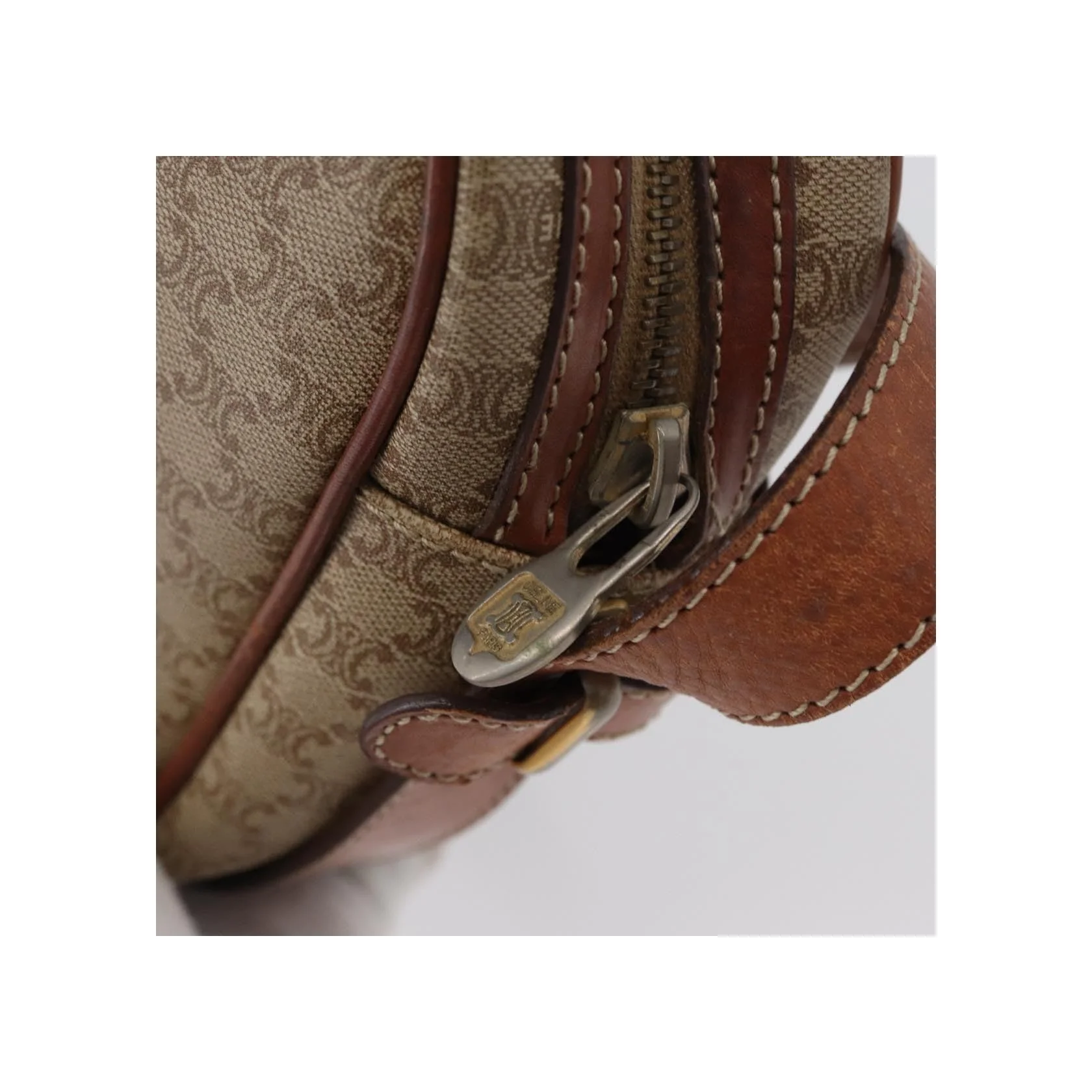 Sac À Bandoulière Celine Vintage Macadam - Beige - Image 13