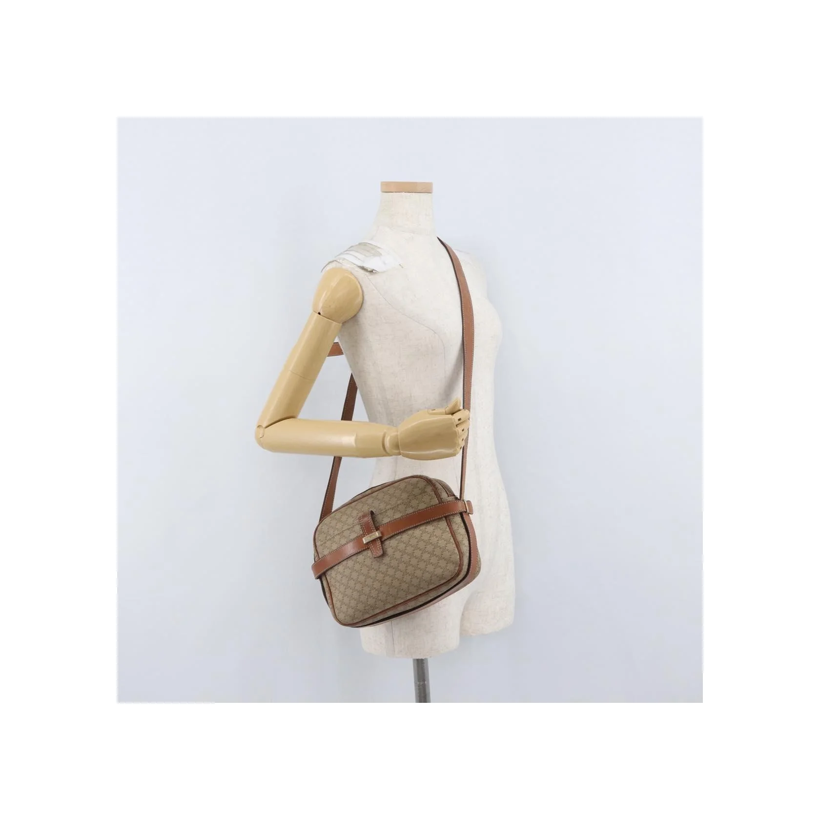 Sac À Bandoulière Celine Vintage Macadam - Beige - Image 14