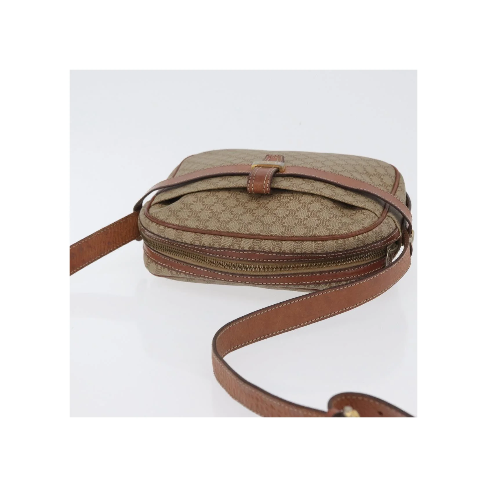 Sac À Bandoulière Celine Vintage Macadam - Beige - Image 16
