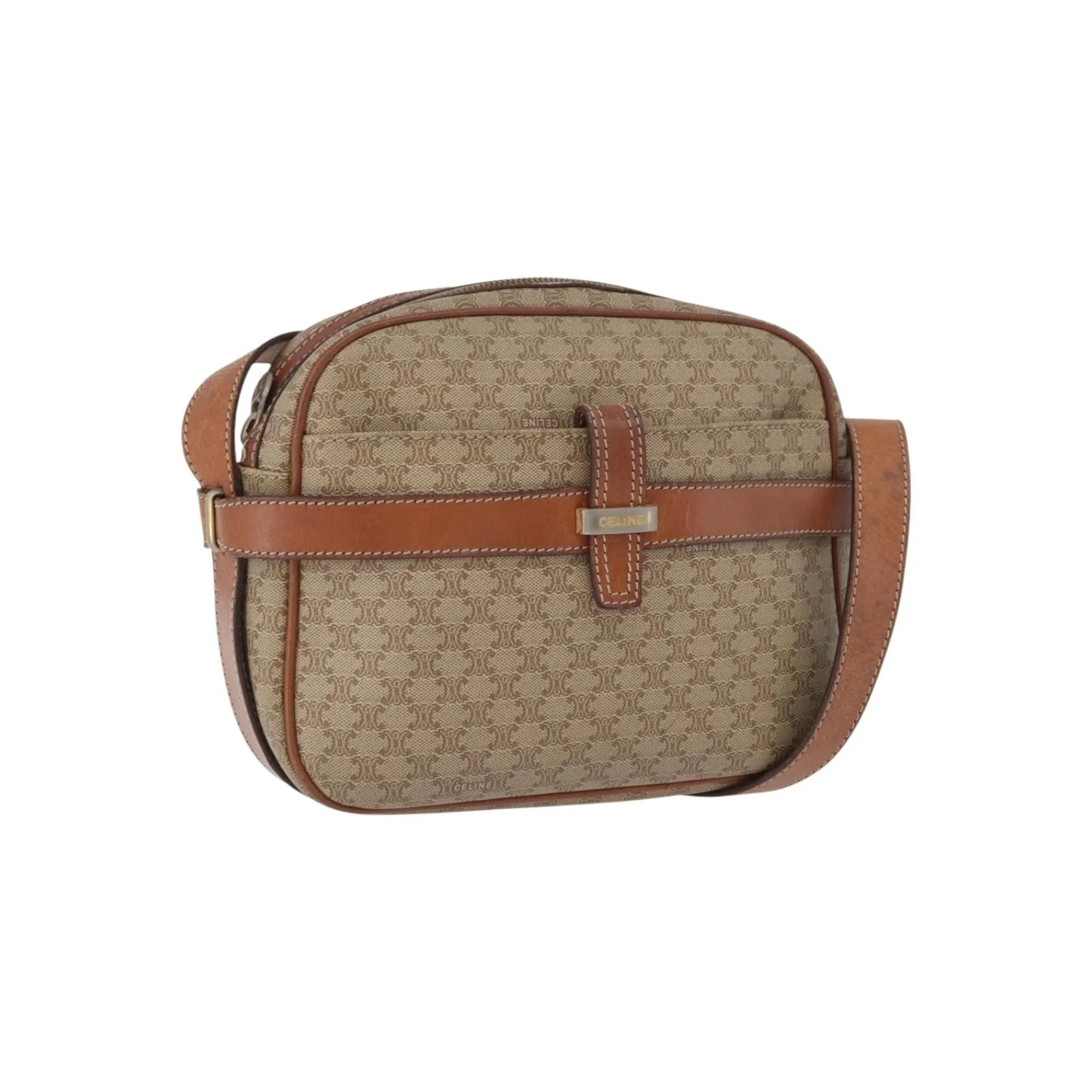 Sac À Bandoulière Celine Vintage Macadam - Beige - Image 19