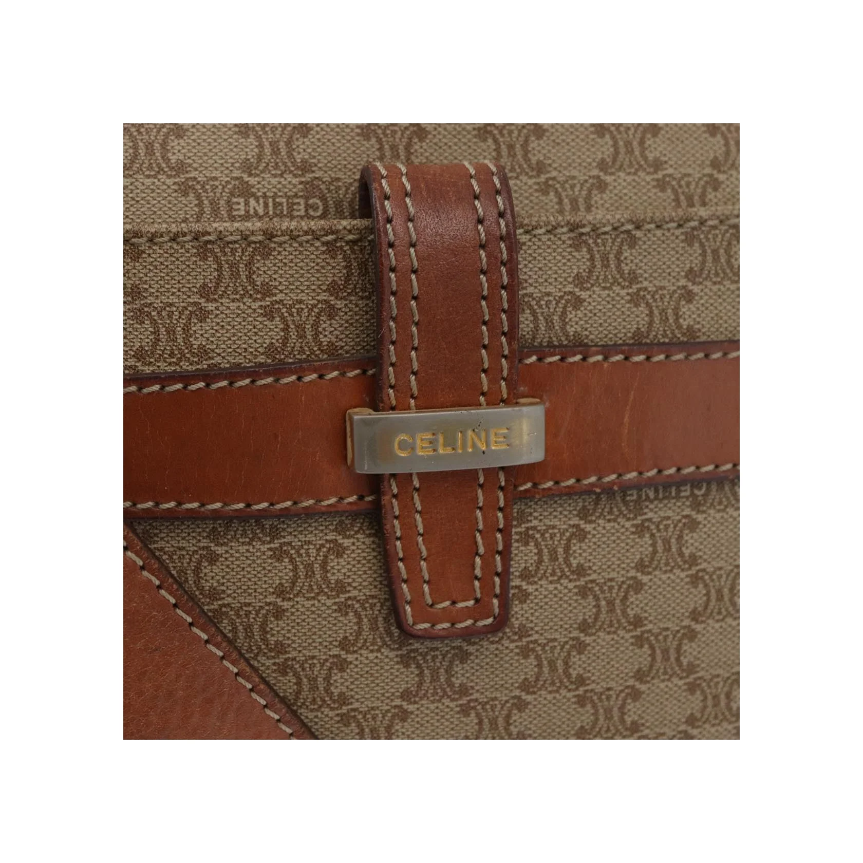 Sac À Bandoulière Celine Vintage Macadam - Beige - Image 20