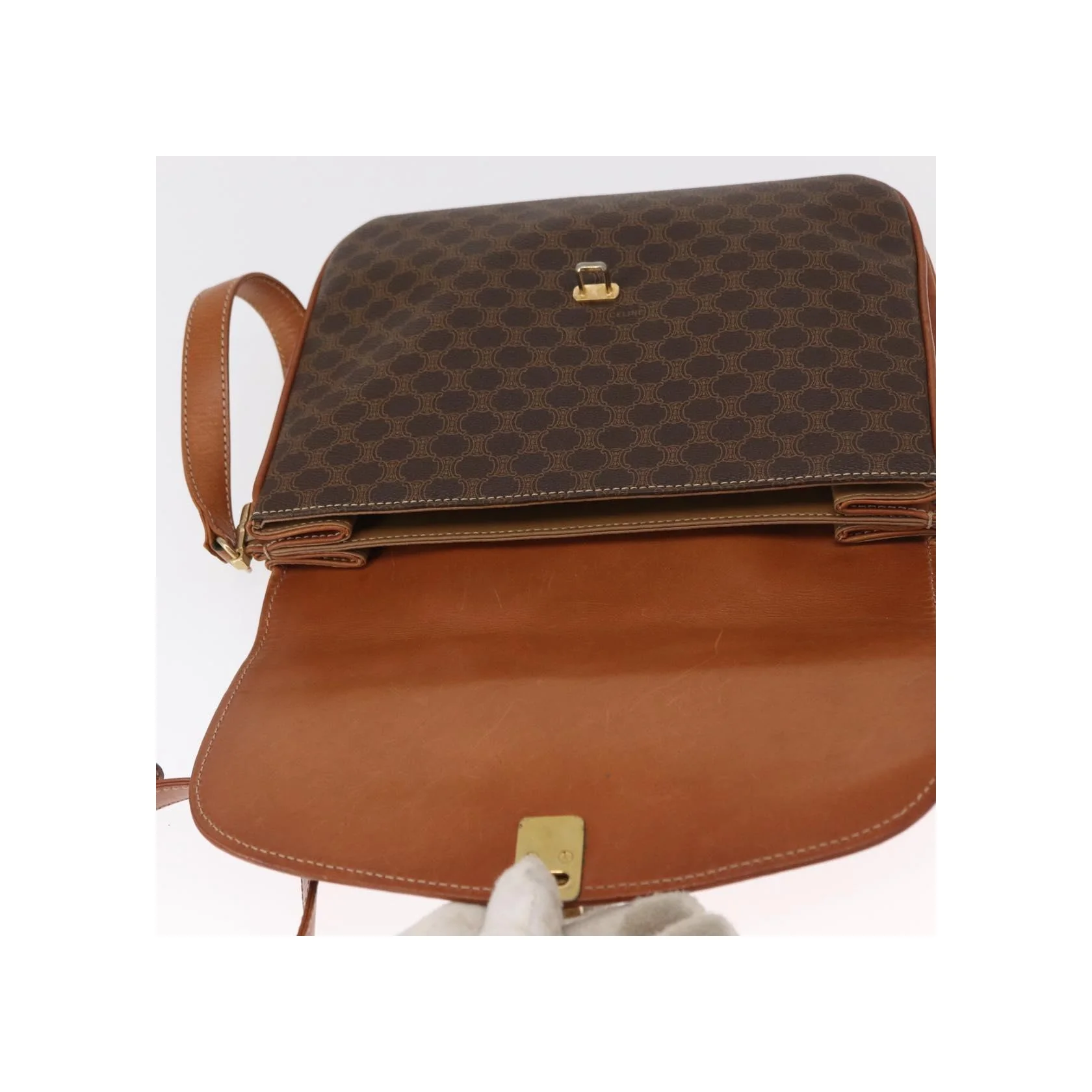 Sac À Bandoulière Celine Vintage Macadam - Brown - Image 16