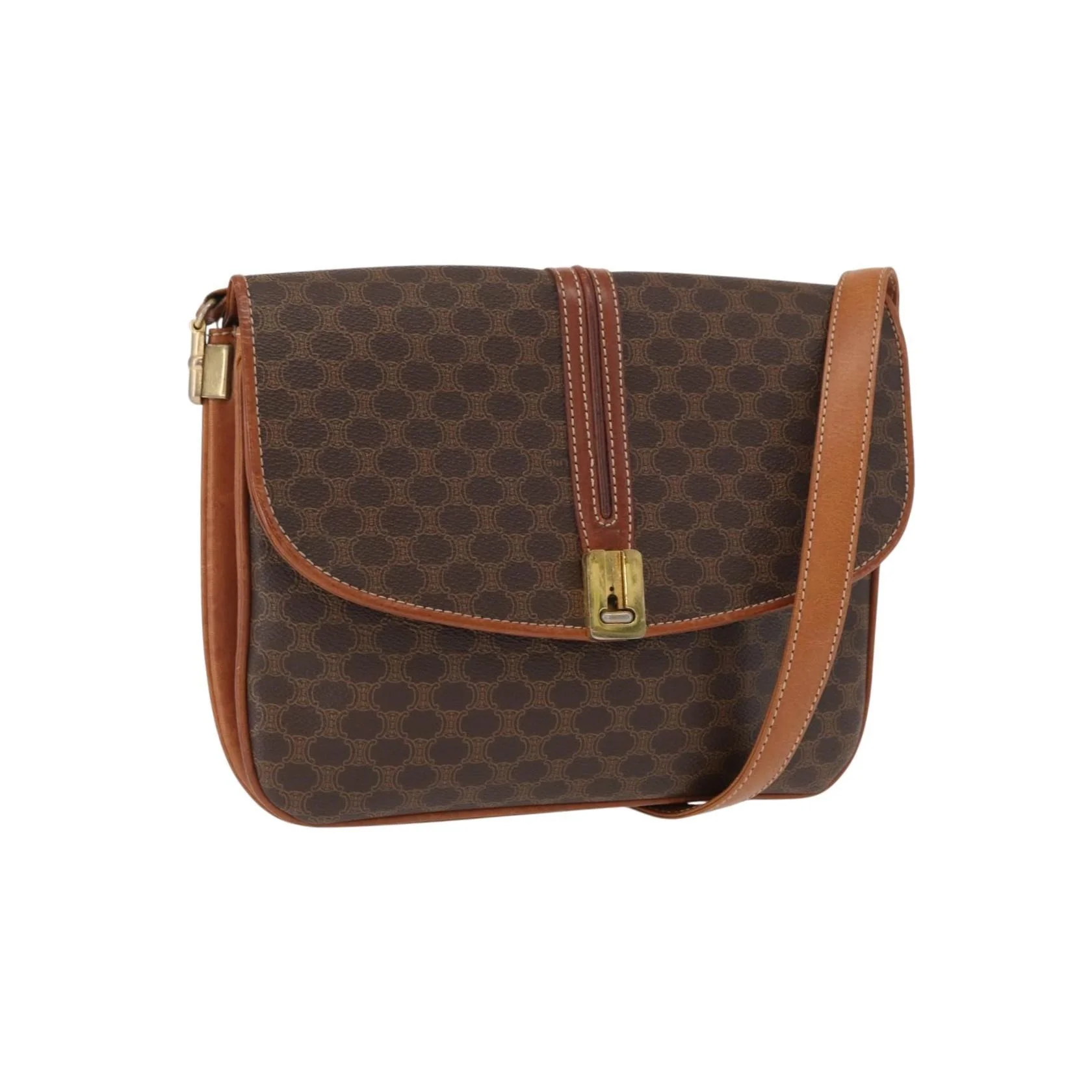 Sac À Bandoulière Celine Vintage Macadam - Brown - Image 18
