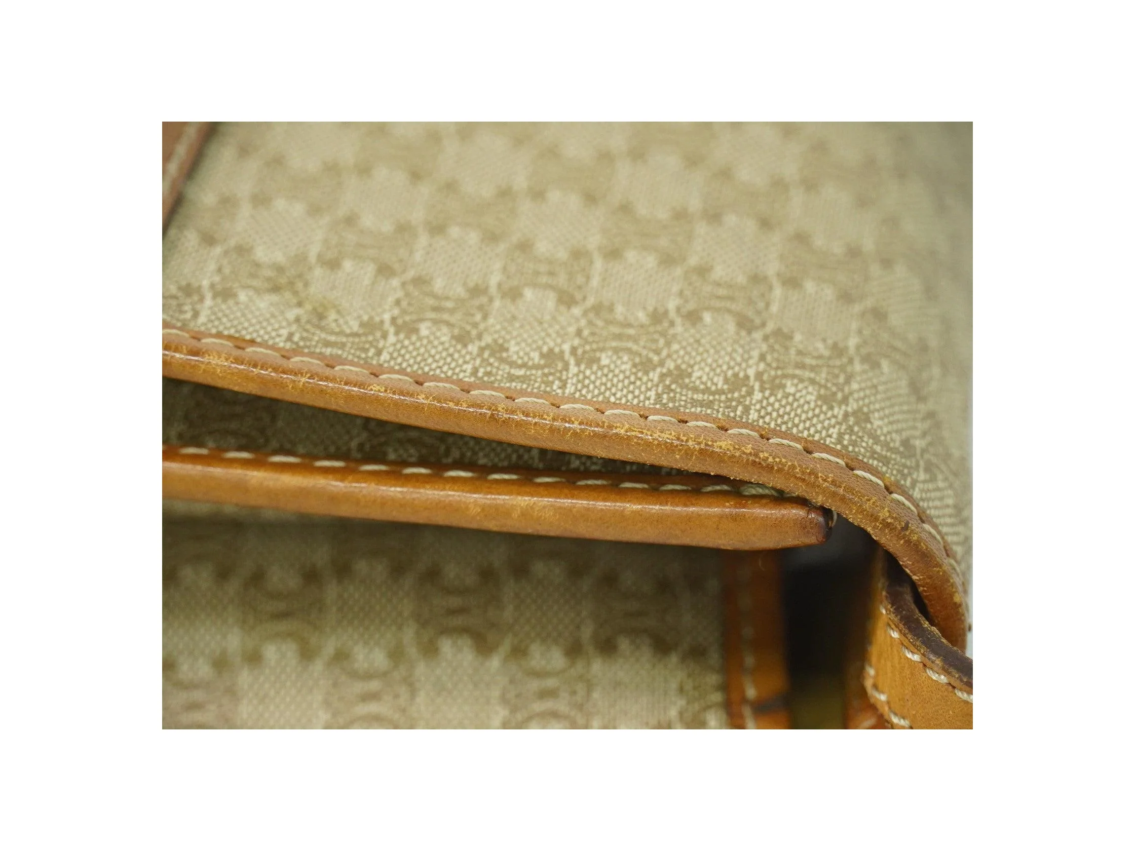 Sac À Bandoulière Celine Vintage Macadam - Beige - Image 12