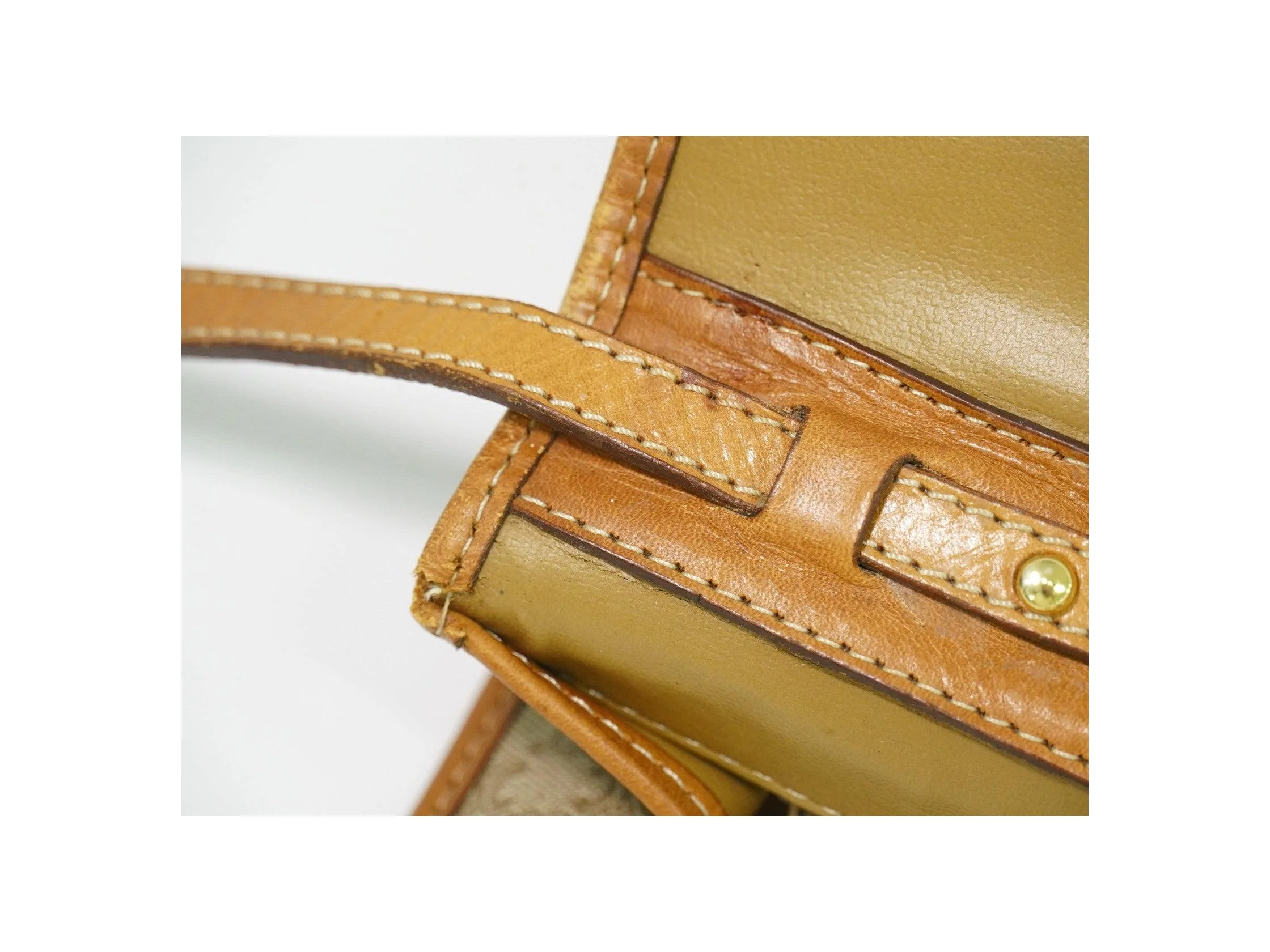 Sac À Bandoulière Celine Vintage Macadam - Beige - Image 15