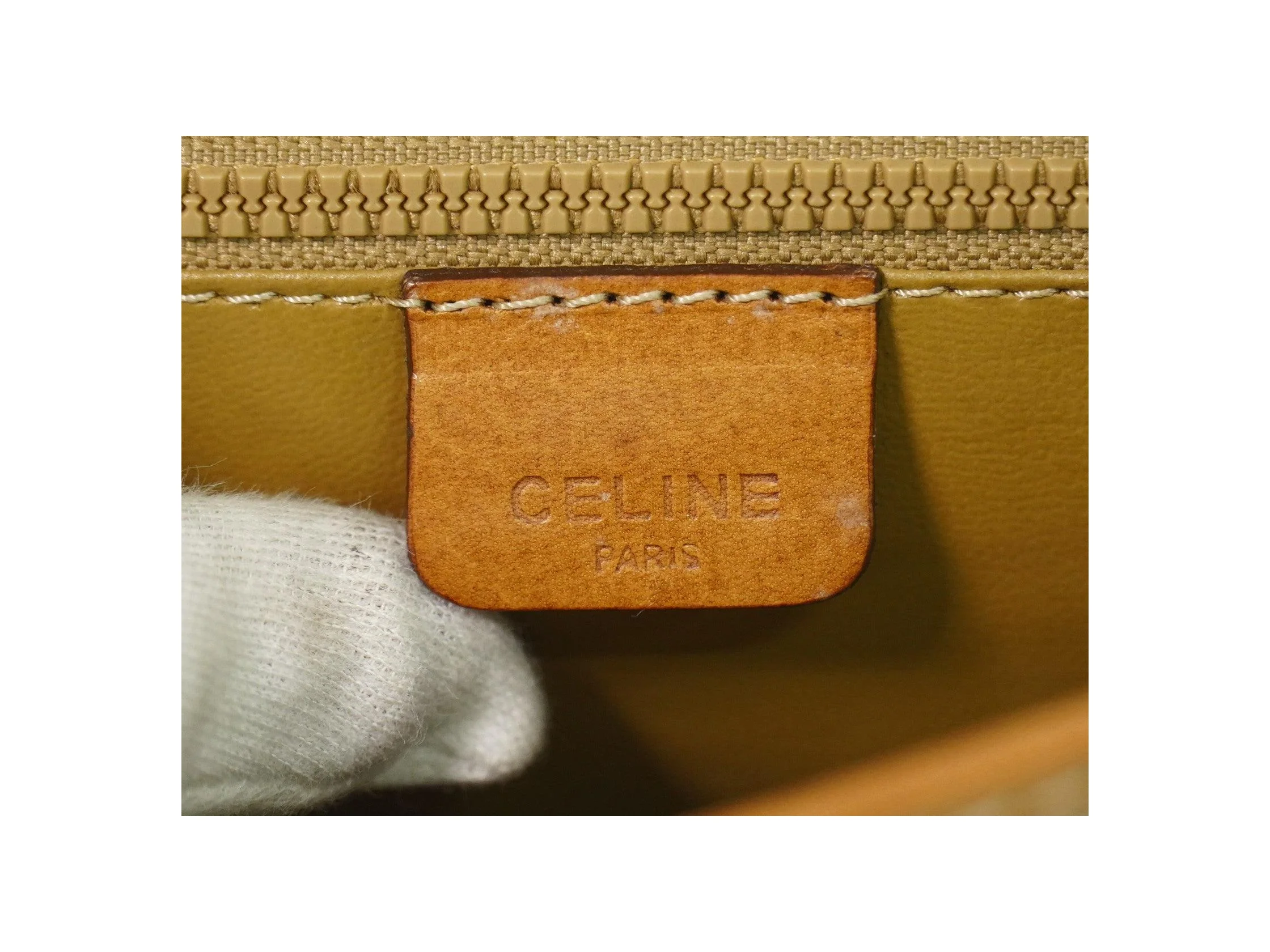 Sac À Bandoulière Celine Vintage Macadam - Beige - Image 4