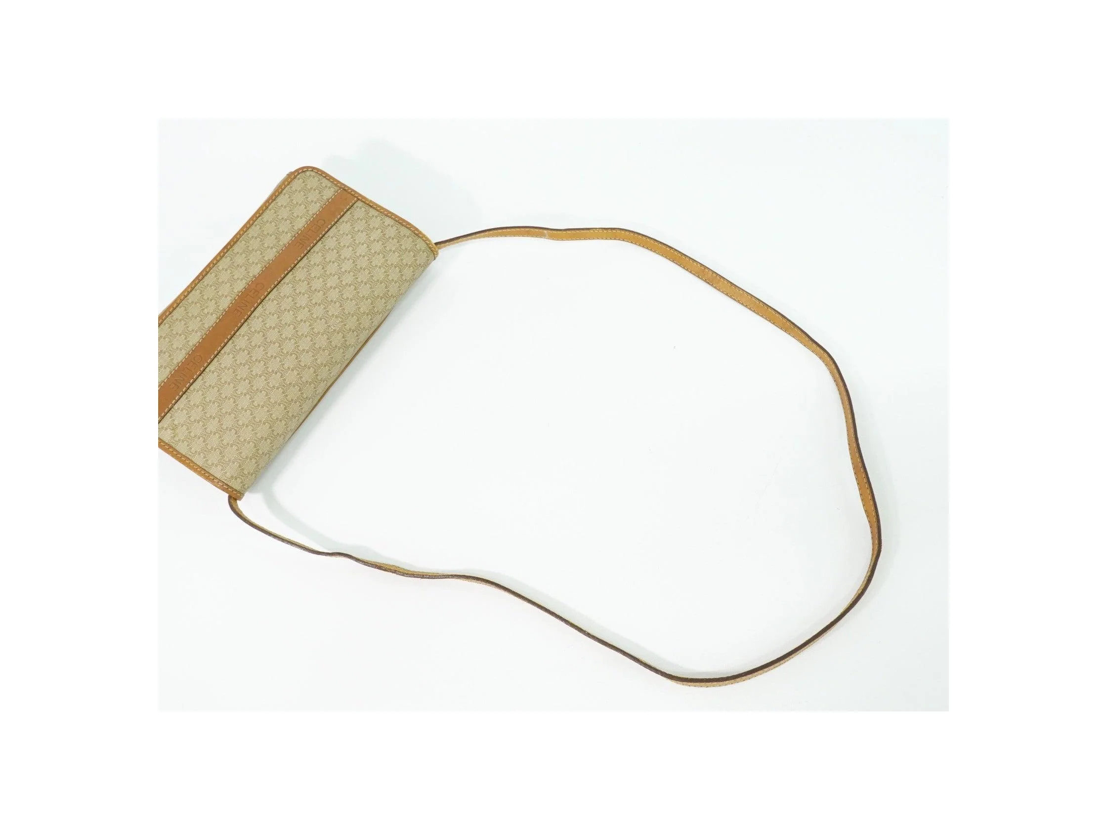 Sac À Bandoulière Celine Vintage Macadam - Beige - Image 6