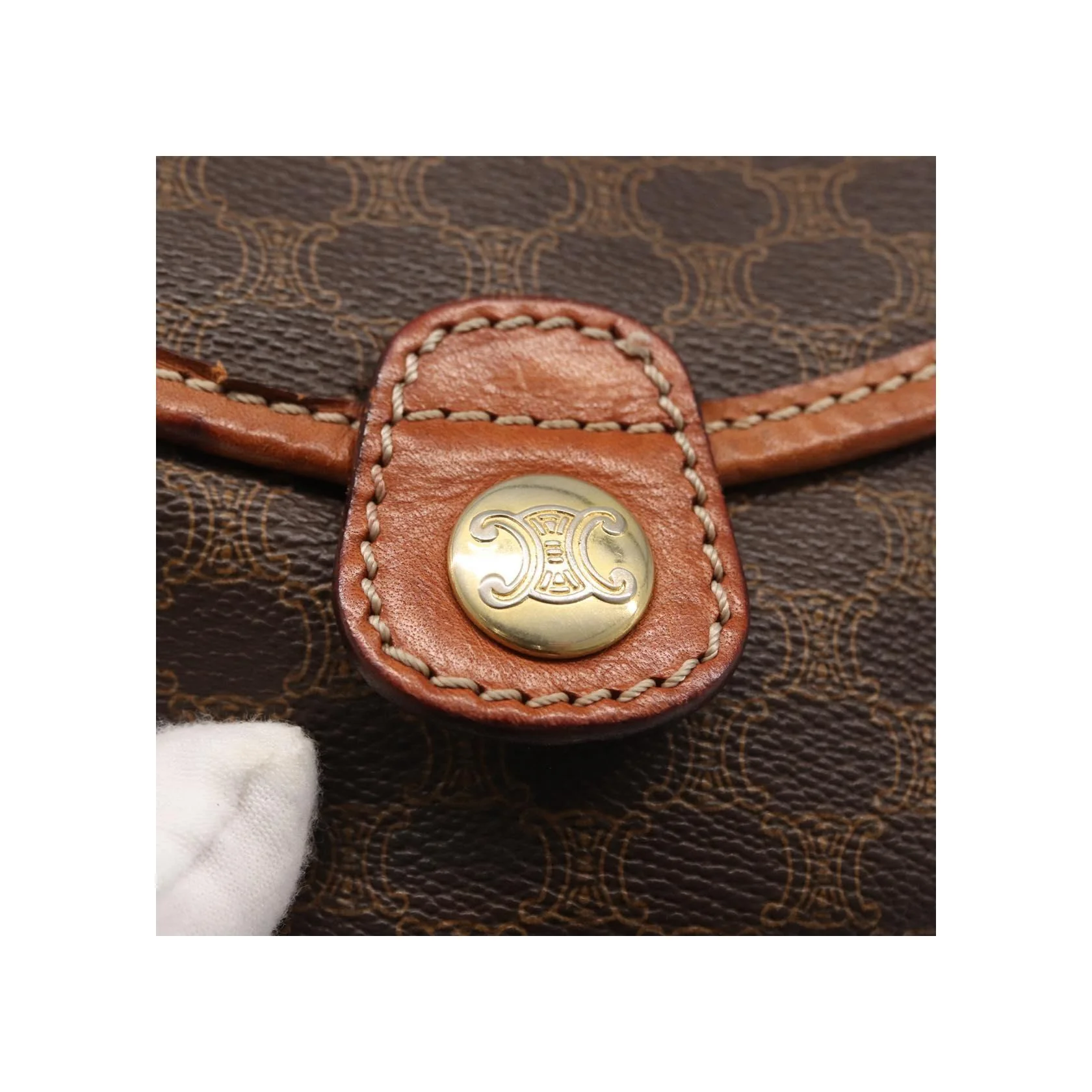 Sac À Bandoulière Celine Vintage Macadam - Brown - Image 13
