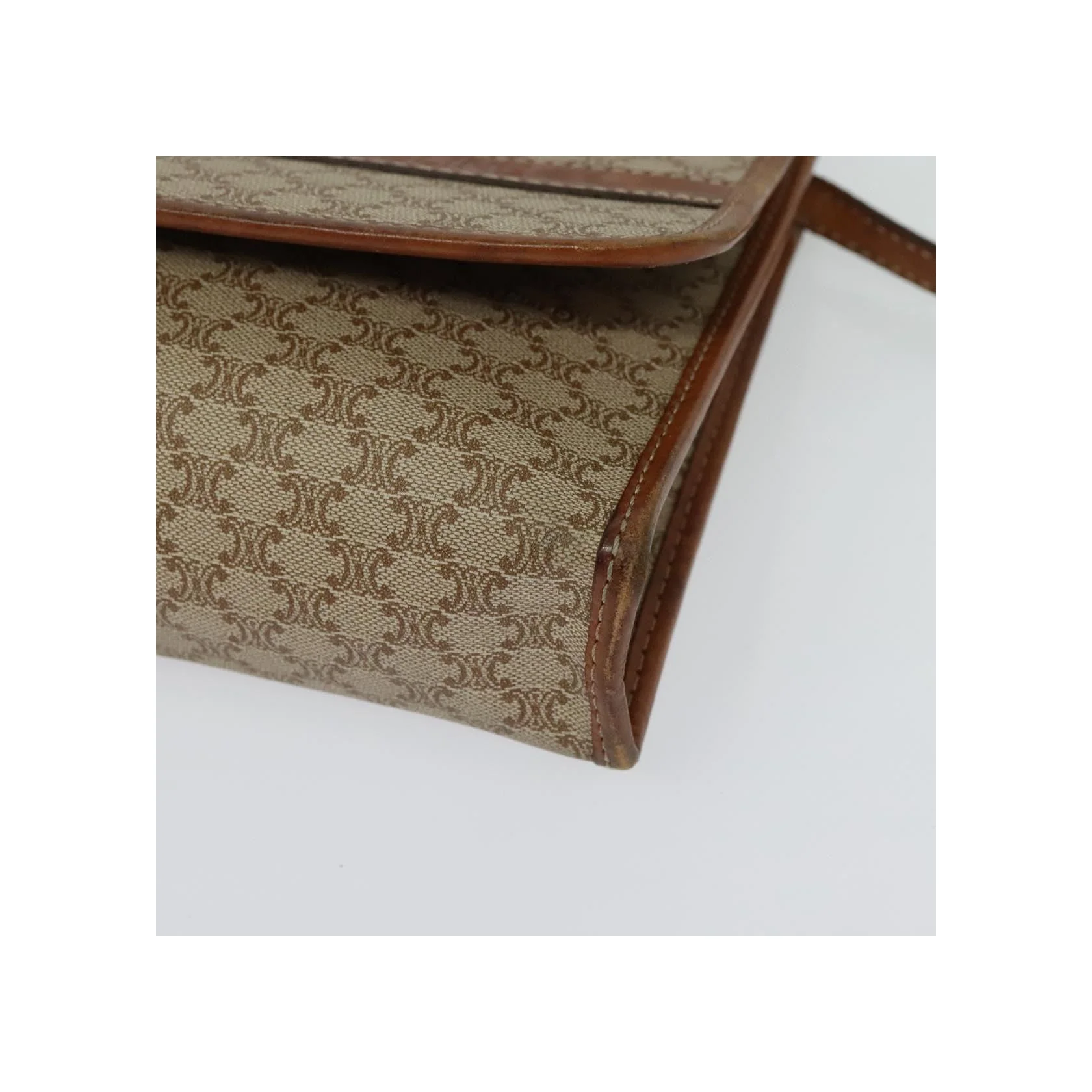Sac À Bandoulière Celine Vintage Macadam - Beige - Image 9